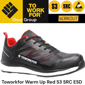 TOWORKFOR Warm Up Red S3 SRC ESD İş Ayakkabısı