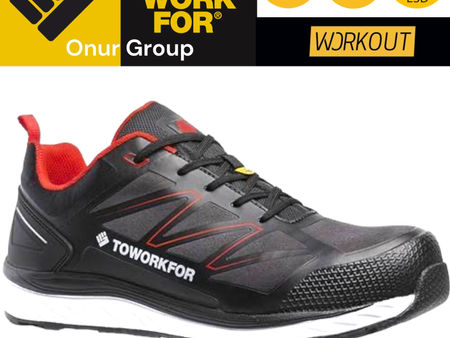 TOWORKFOR Warm Up Red S3 SRC ESD İş Ayakkabısı