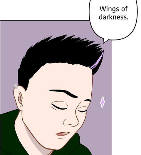 Picture of a comic book, webcomic character Wings of darkness in Colorful past.