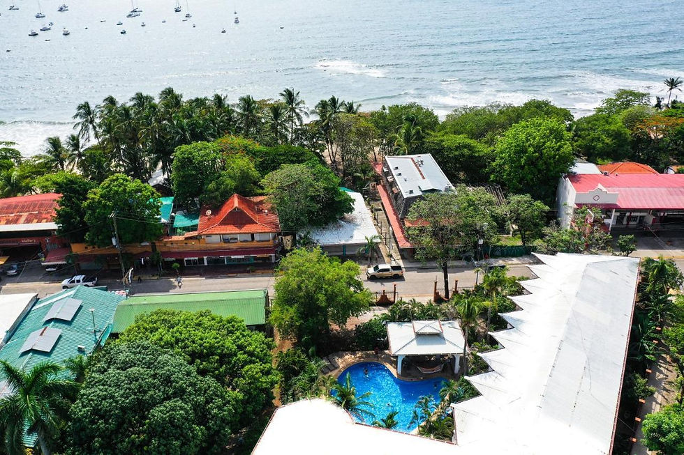 Tamarindo town near the beach  perfect location for surf lessons and surf camps in Costa Rica