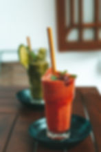 Fresh tropical fruit smoothies served at a café in Tamarindo, Costa Rica.