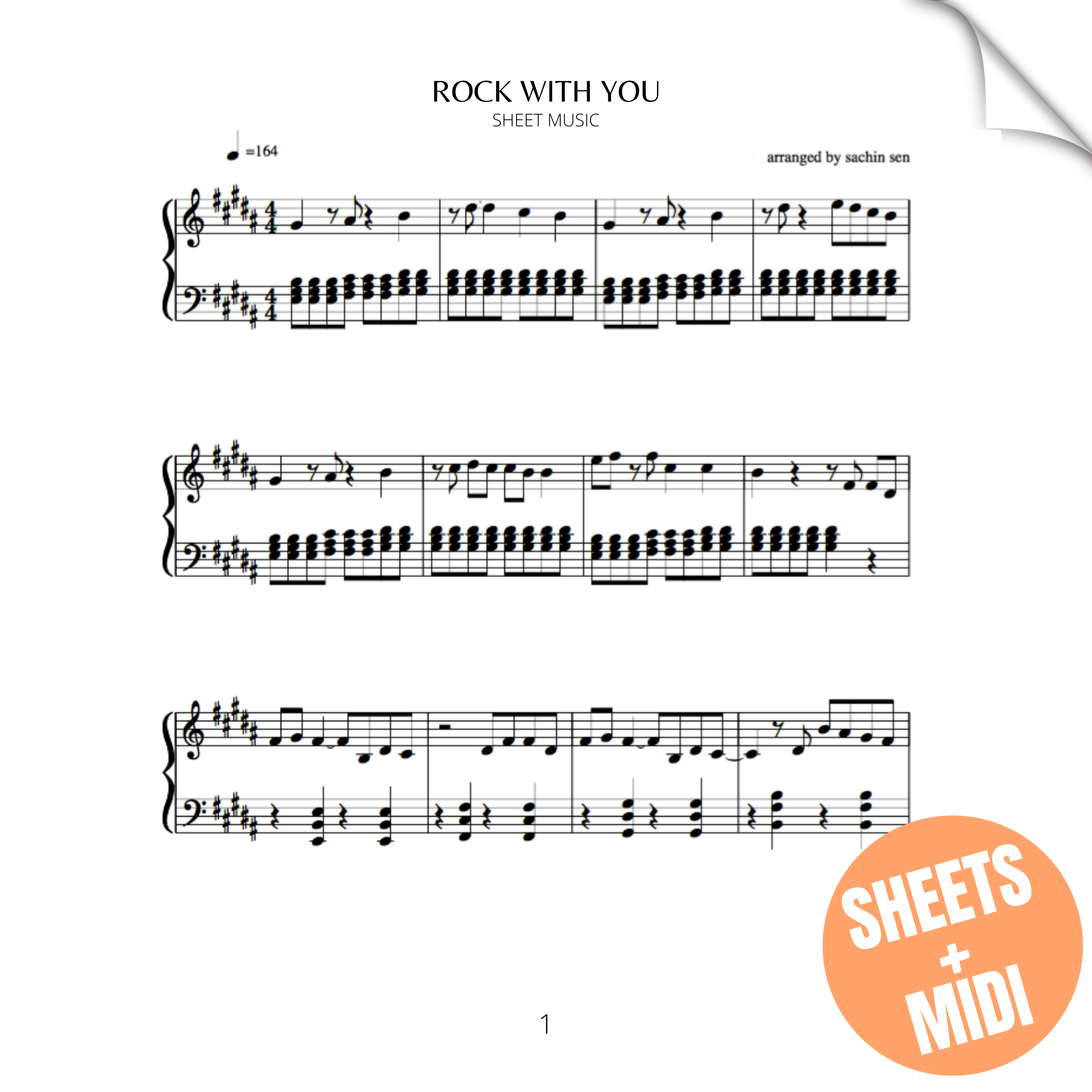 Rock with you (SHEET MUSIC & MIDI)