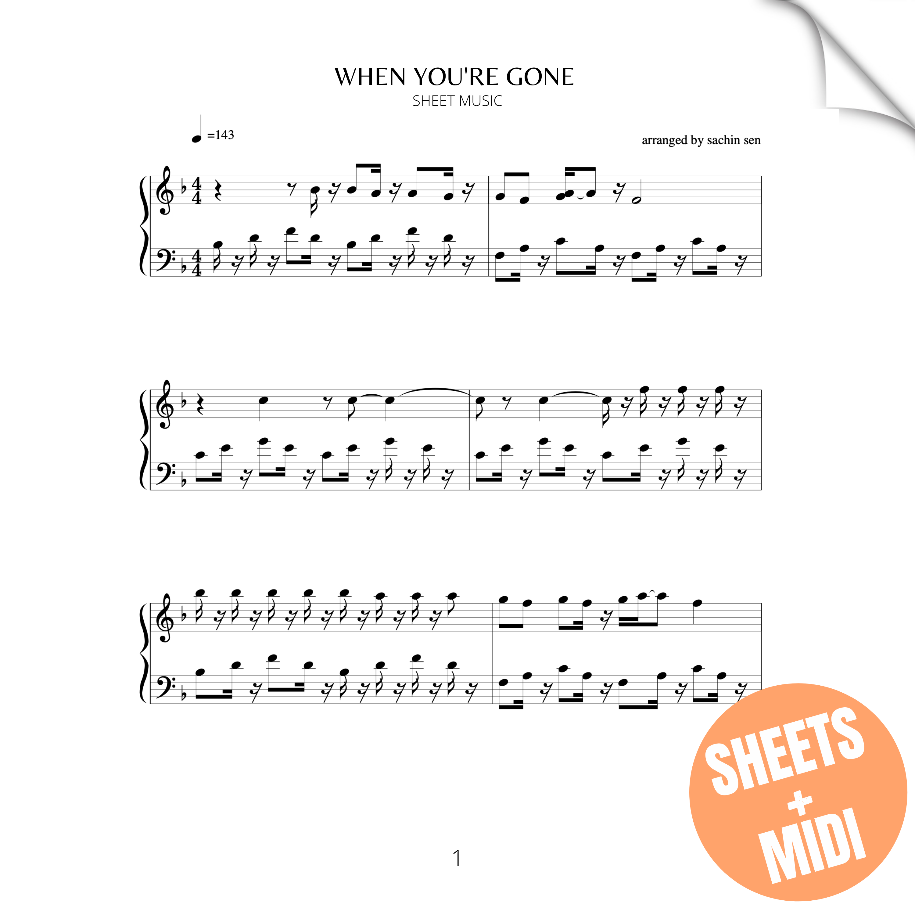 When You're Gone (SHEET MUSIC & MIDI)