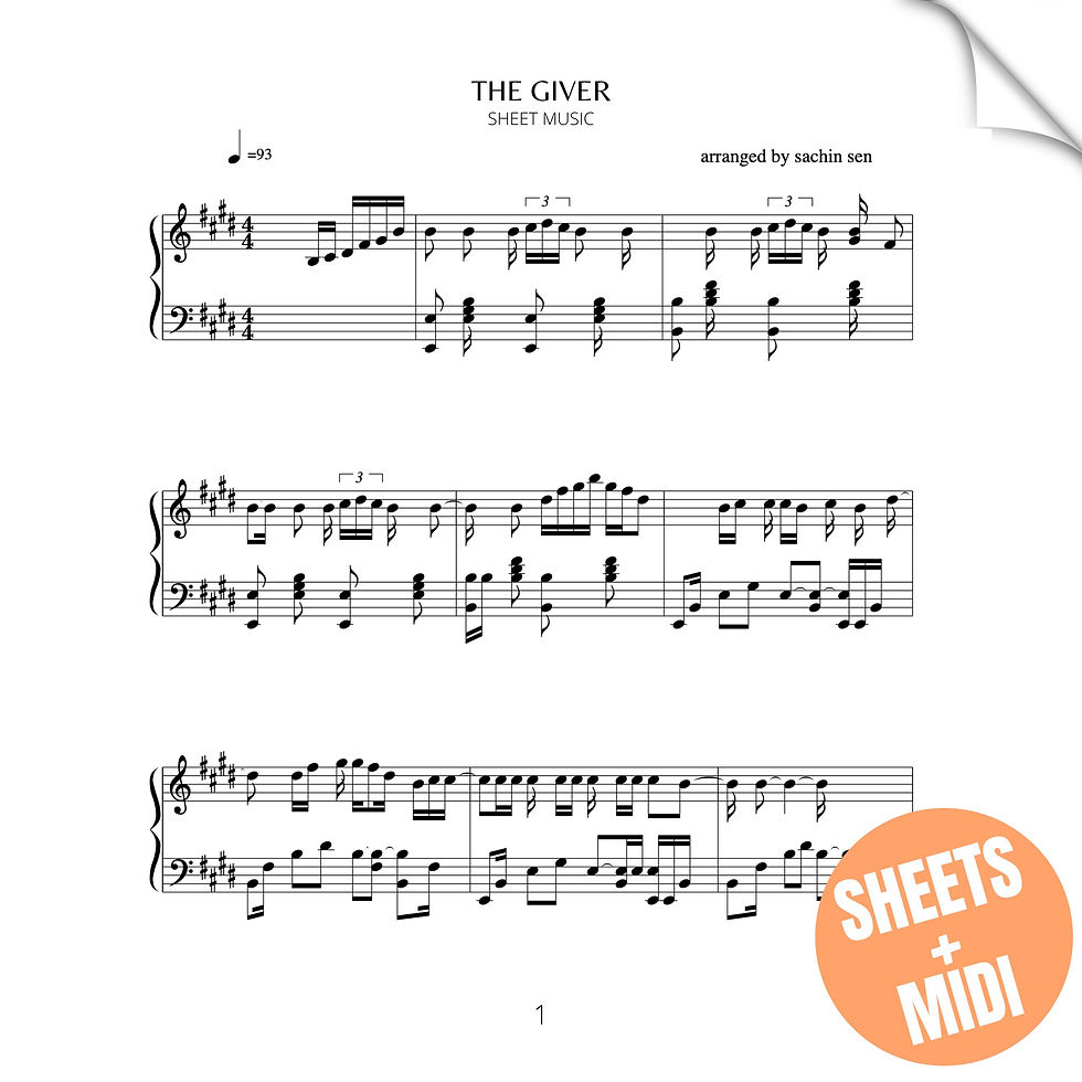 The Giver (SHEET MUSIC & MIDI)