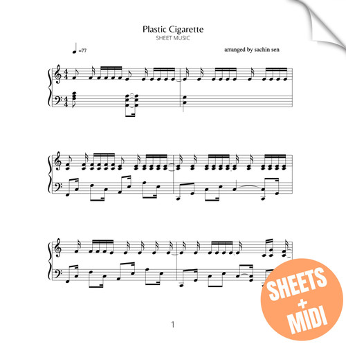 cigarette sheet Plastic Cigarette (SHEET MUSIC & MIDI) cigarette sheet Plastic Cigarette (SHEET MUSIC & MIDI)