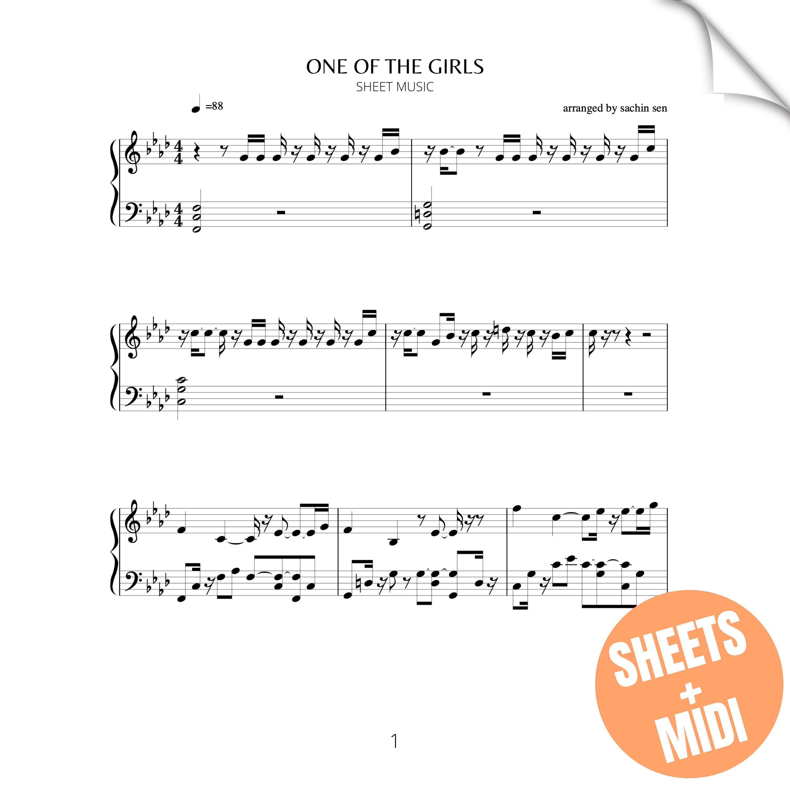 One Of The Girls (SHEET MUSIC & MIDI)