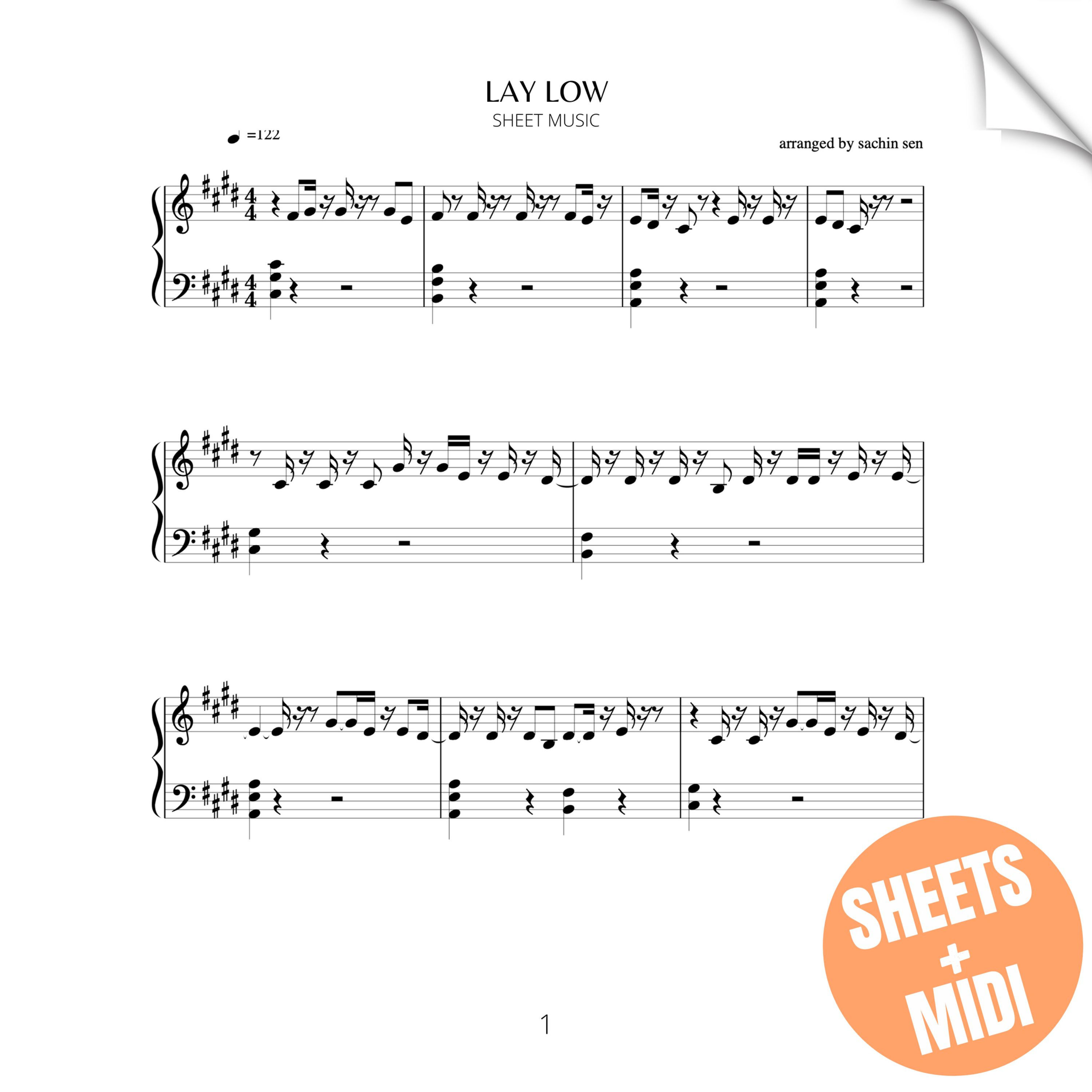 Lay Low (SHEET MUSIC & MIDI)