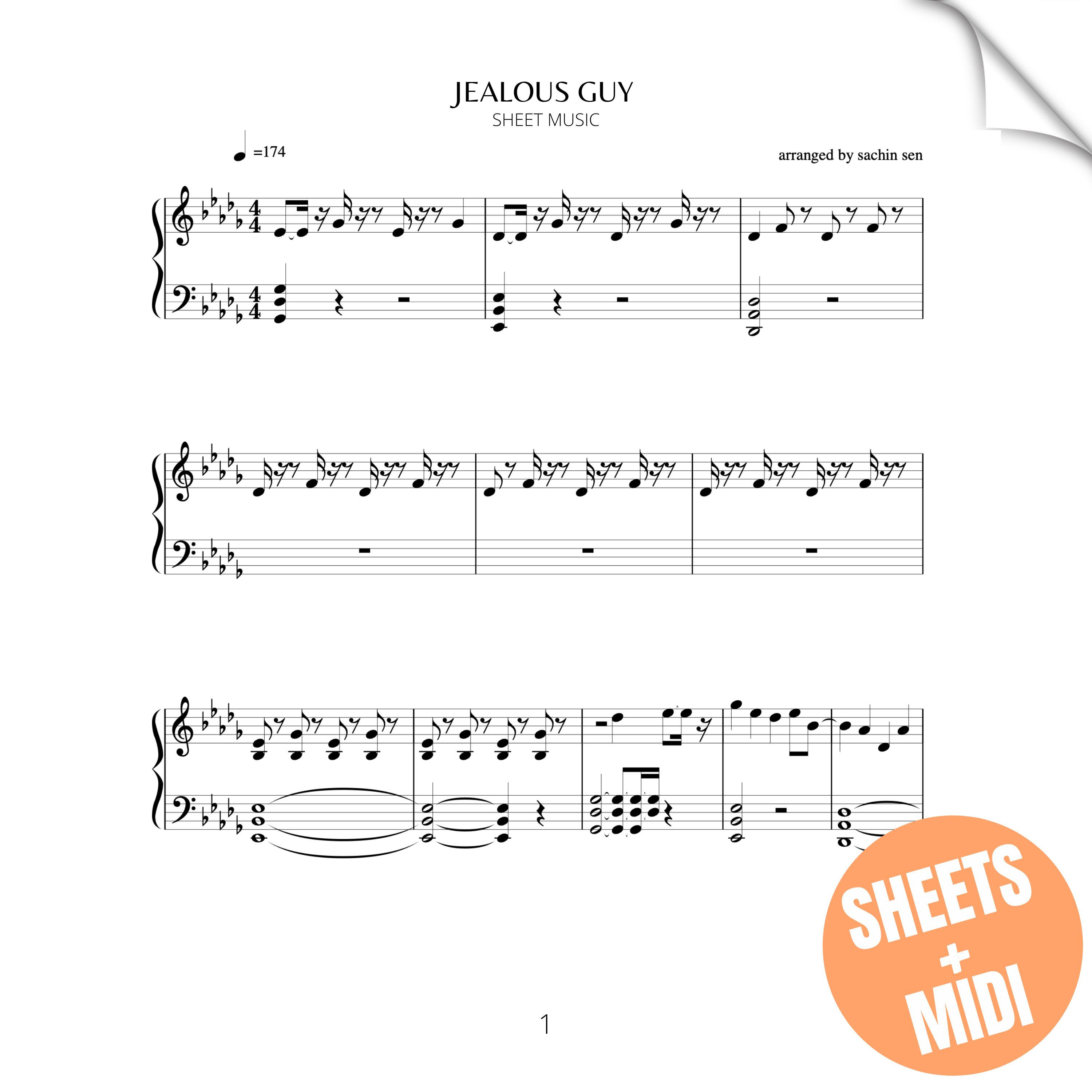 Jealous Guy (SHEET MUSIC & MIDI)