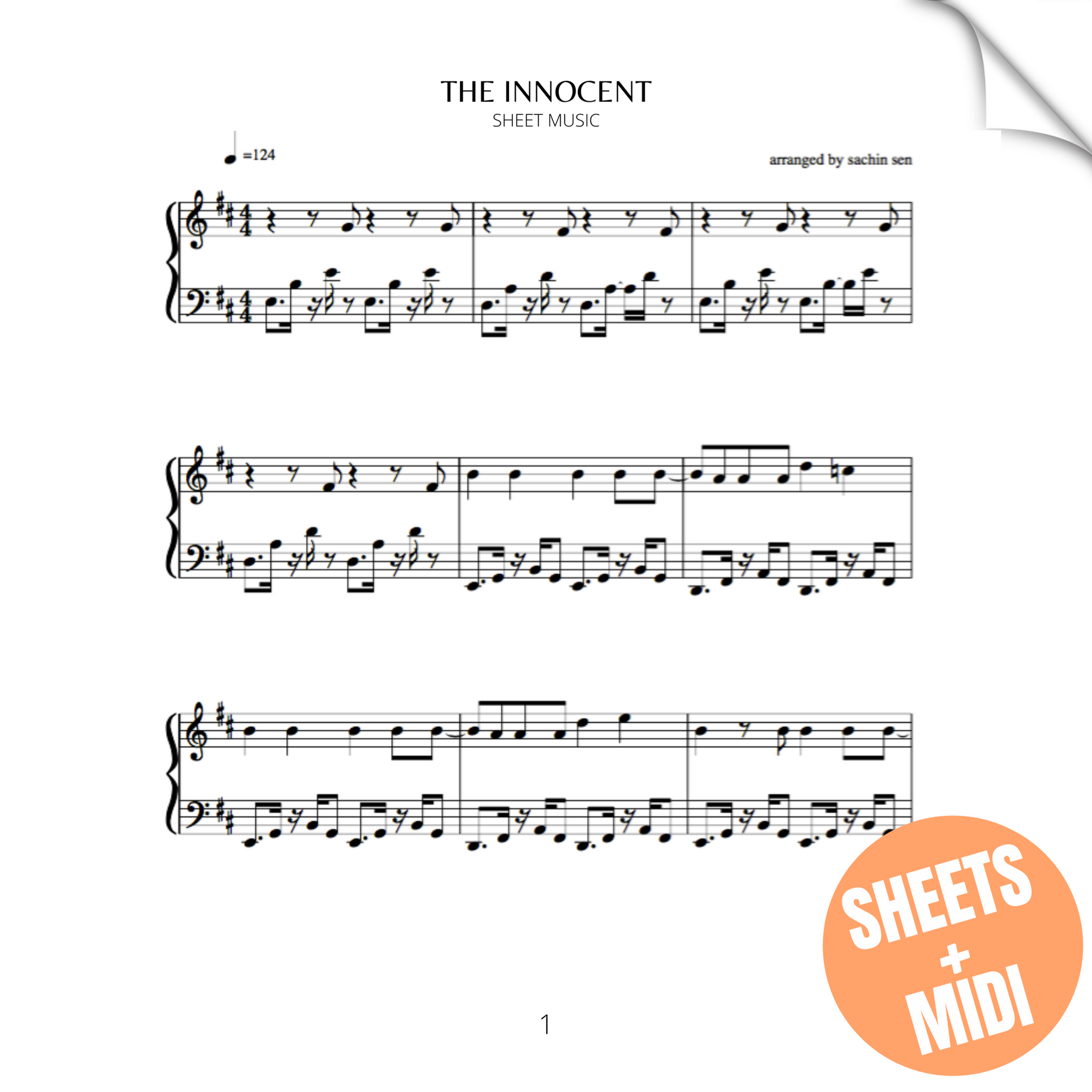 The Innocent (SHEET MUSIC & MIDI)