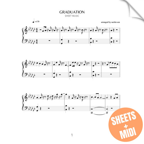 Graduation (SHEET MUSIC & MIDI) | Sachin Sen
