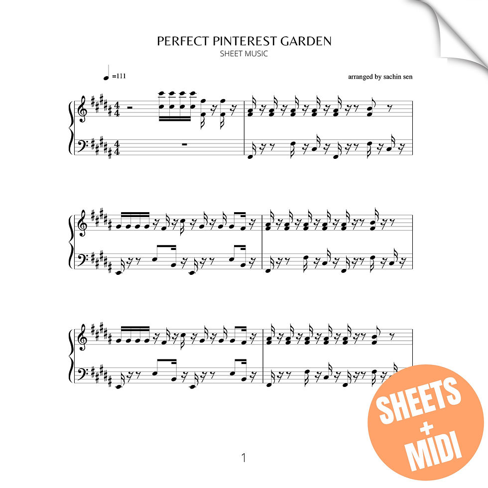 Perfect Pinterest Garden (SHEET MUSIC & MIDI)
