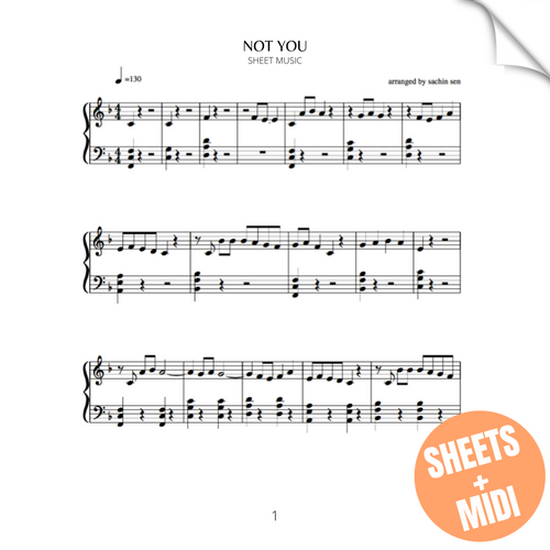 Not You (SHEET MUSIC & MIDI) | Sachin Sen