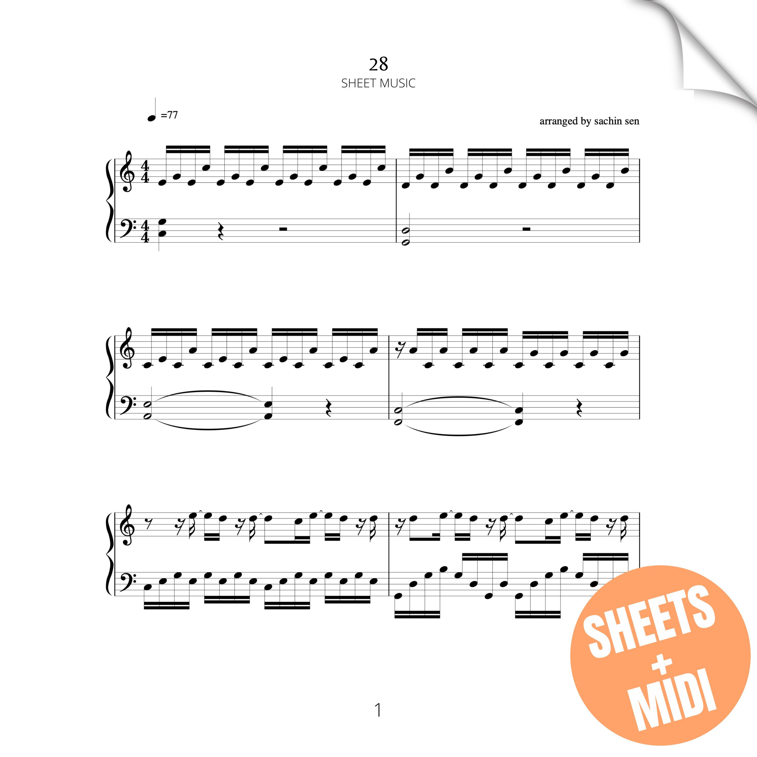 28 (SHEET MUSIC & MIDI)