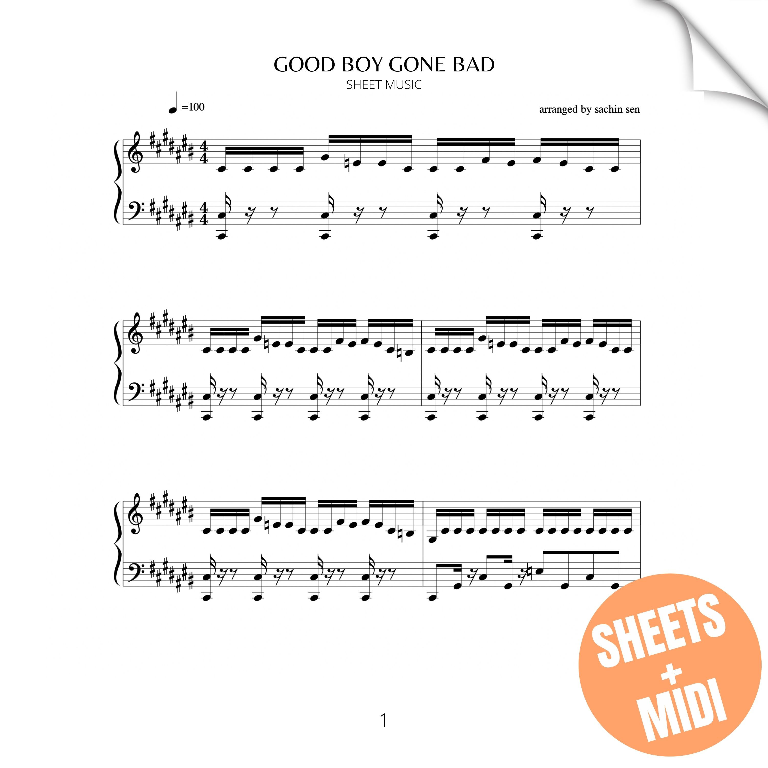 Good Boy Gone Bad (SHEET MUSIC & MIDI)