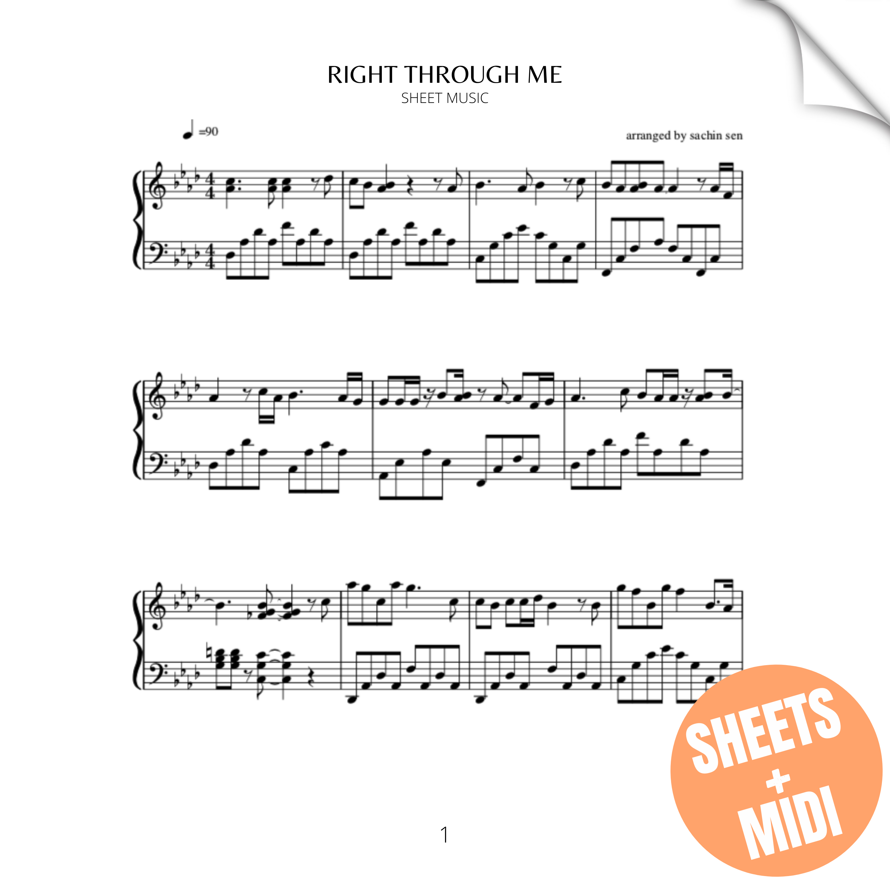 Right Through Me (SHEET MUSIC & MIDI)
