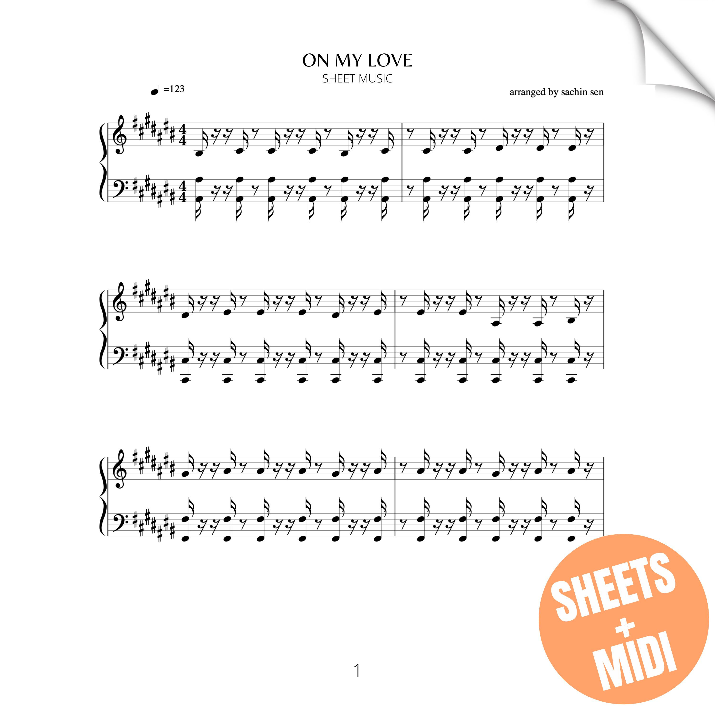 On My Love (SHEET MUSIC & MIDI)