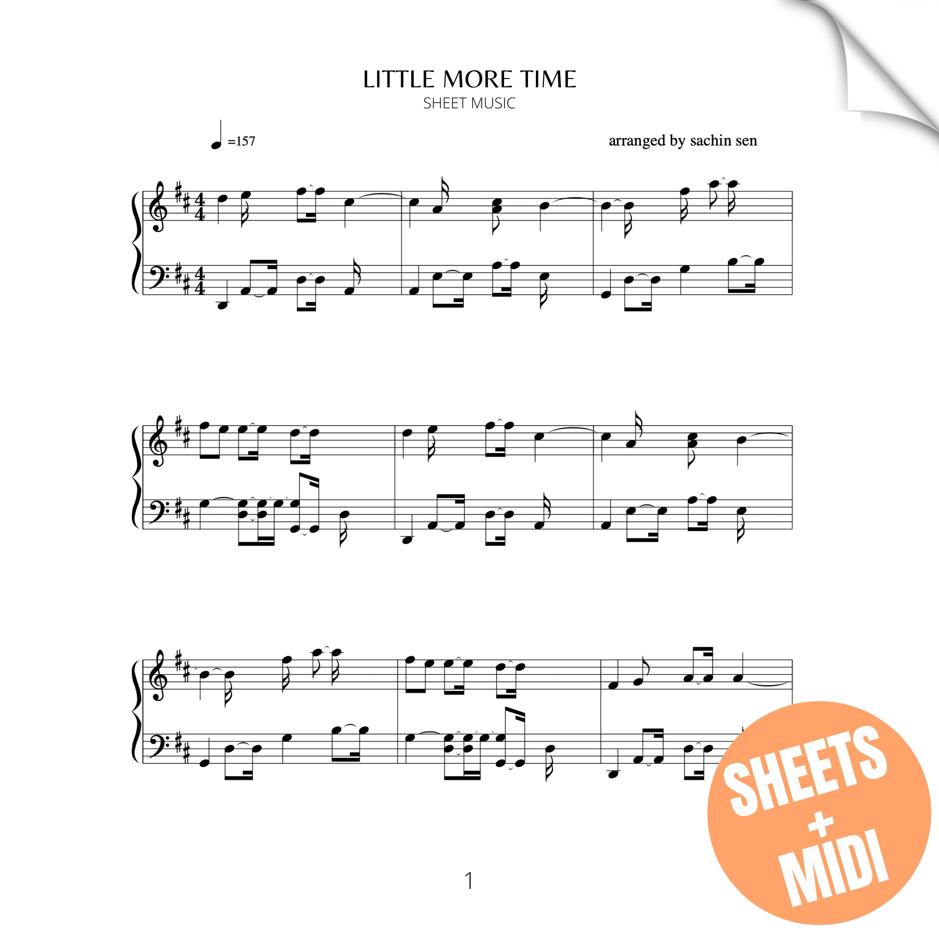 Little More Time (SHEET MUSIC & MIDI)