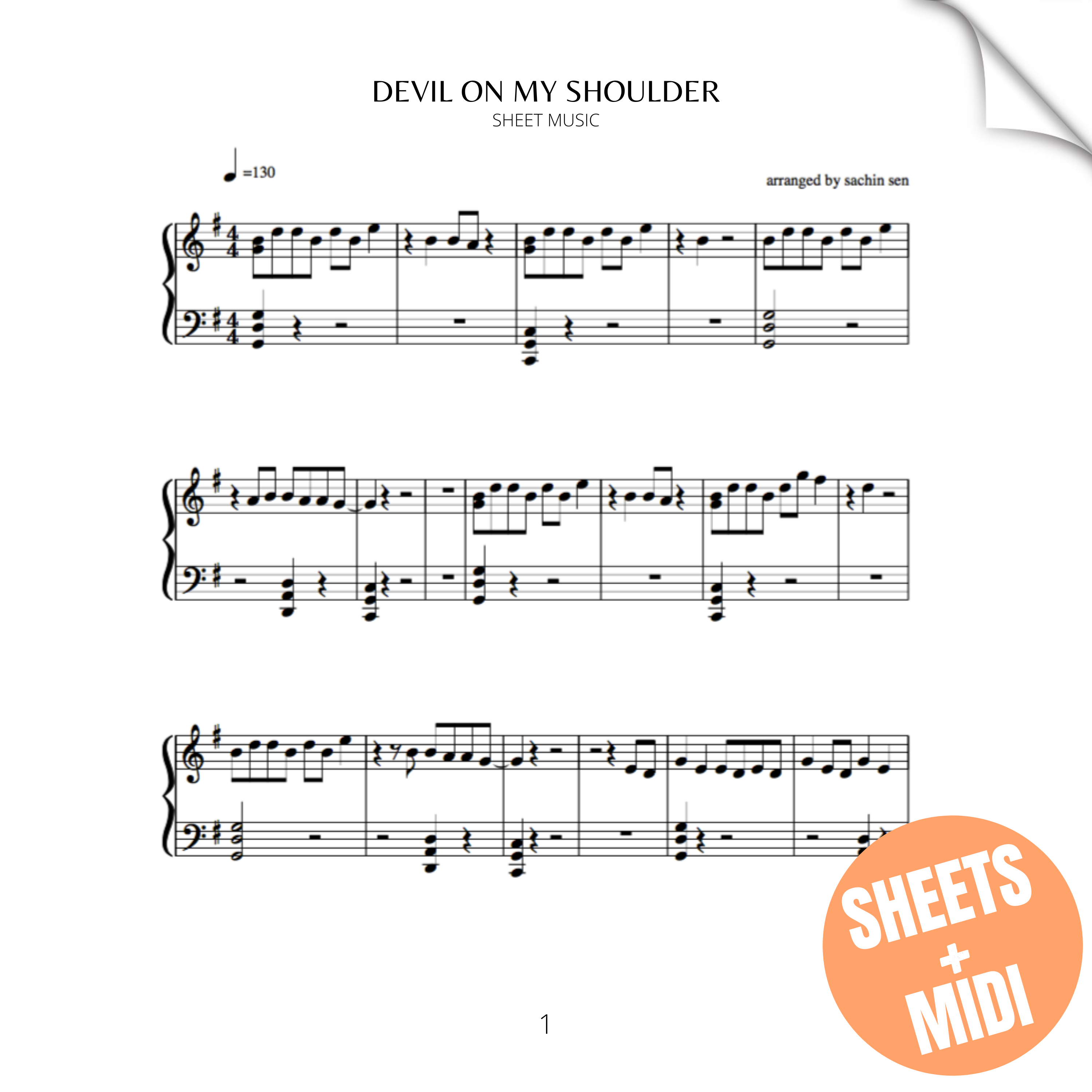 Devil On My Shoulder (SHEET MUSIC & MIDI)