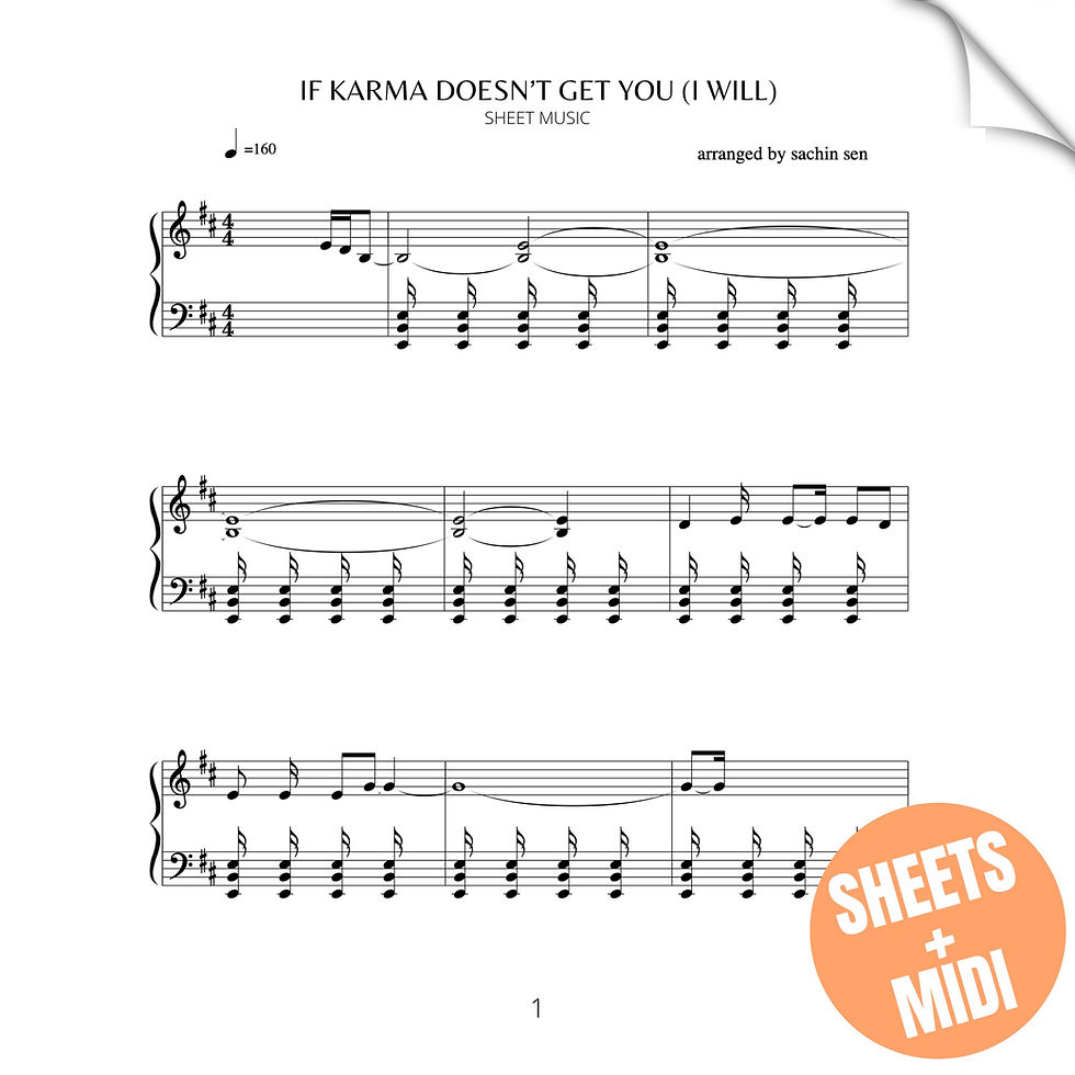 IF KARMA DOESN’T GET YOU (I WILL) SHEET MUSIC & MIDI