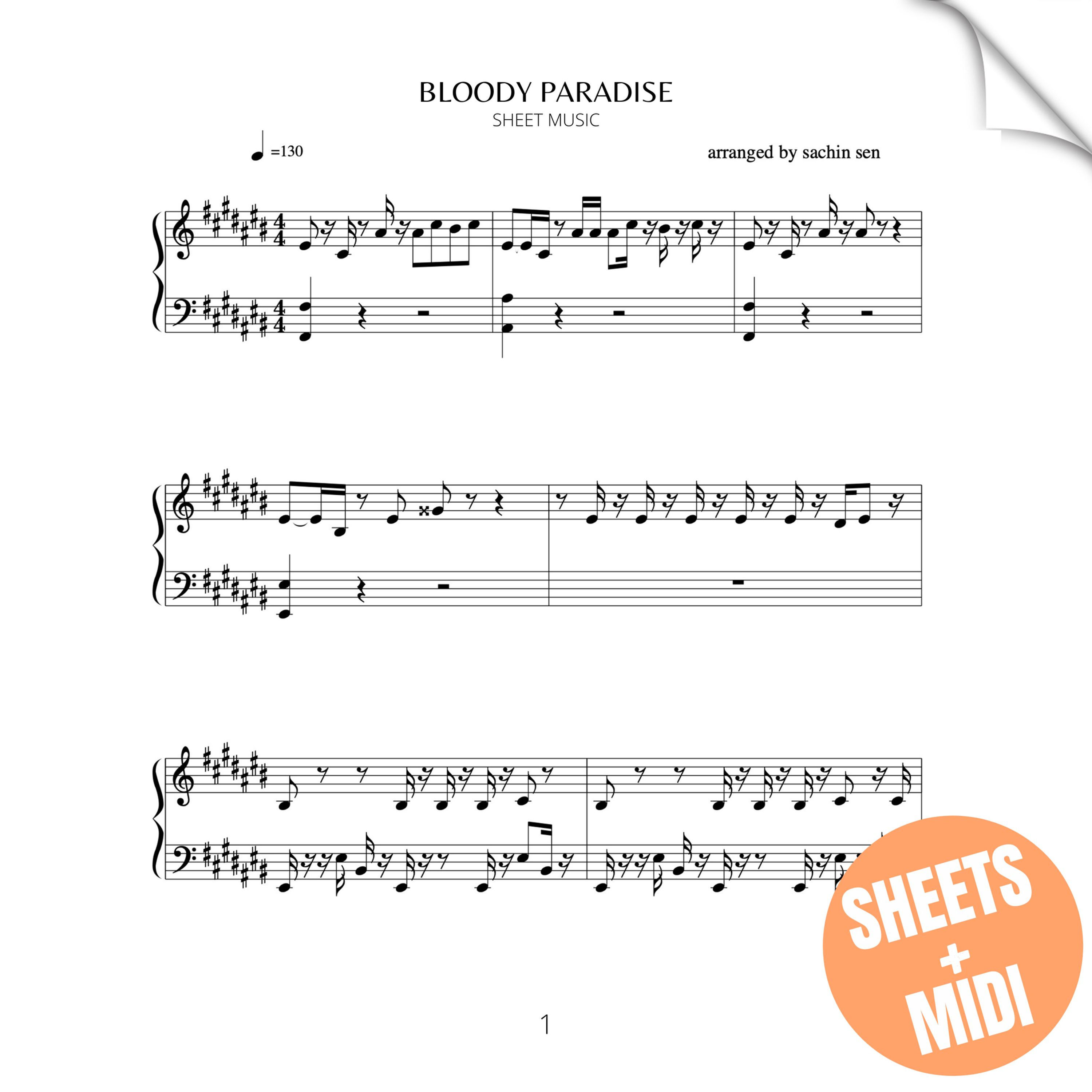Bloody Paradise (SHEET MUSIC & MIDI)