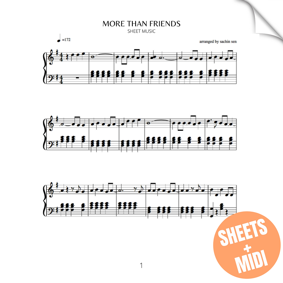 More Than Friends (SHEET MUSIC & MIDI)