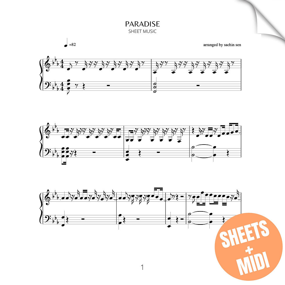 Paradise (SHEET MUSIC & MIDI)