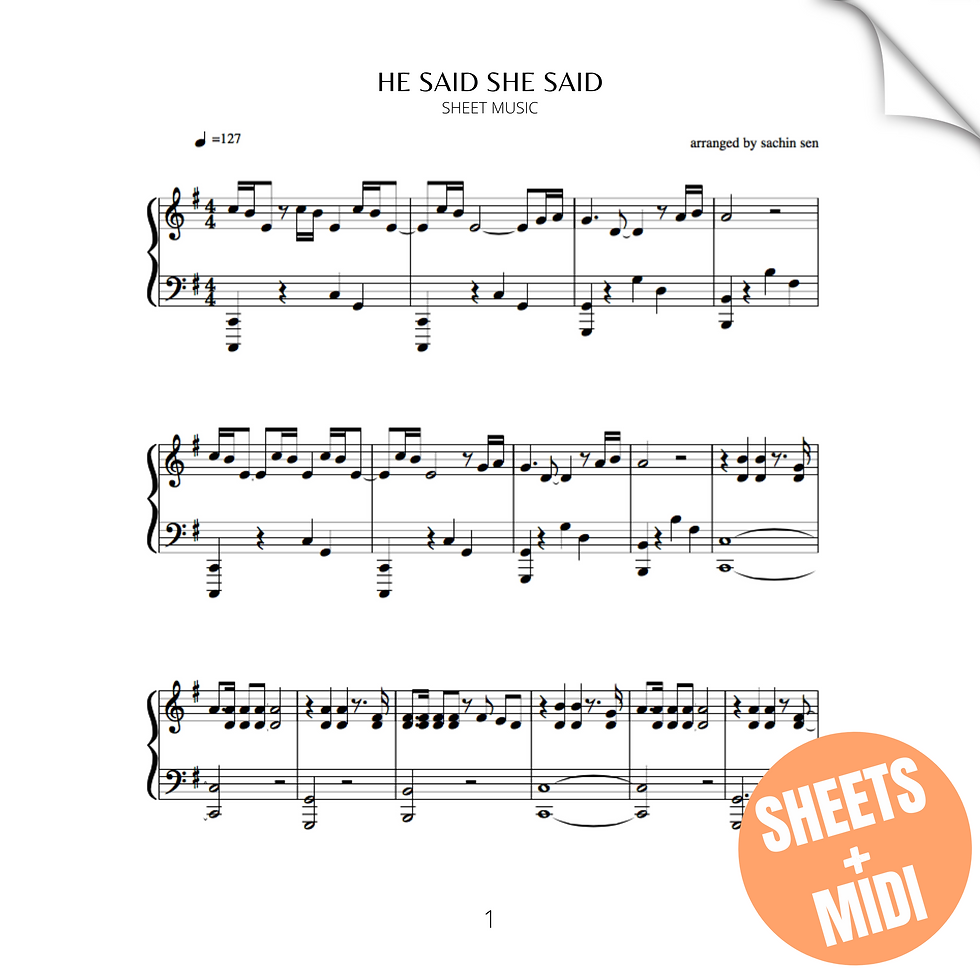 He Said She Said (SHEET MUSIC & MIDI)