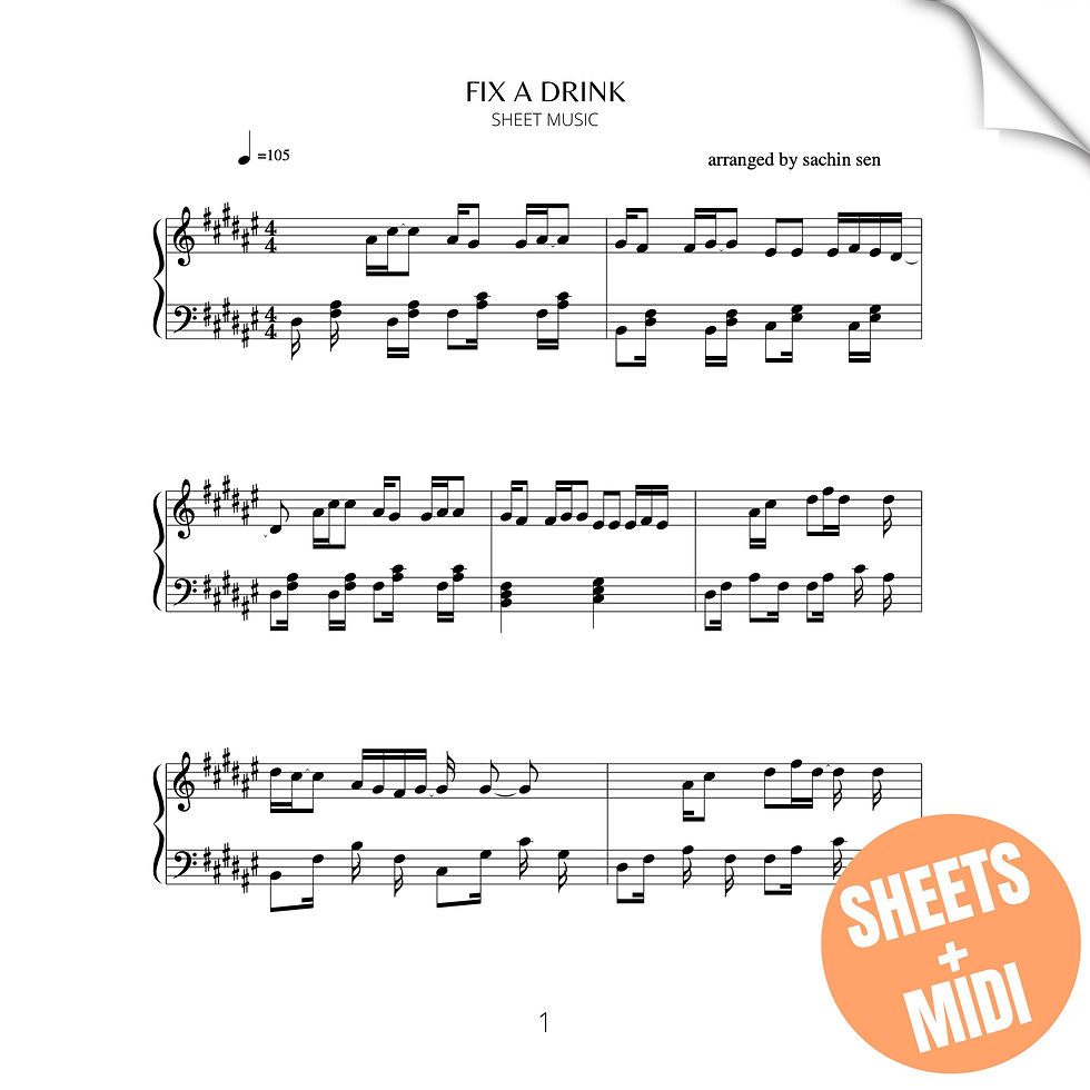 FIX A DRINK (JEONGYEON) SHEET MUSIC & MIDI