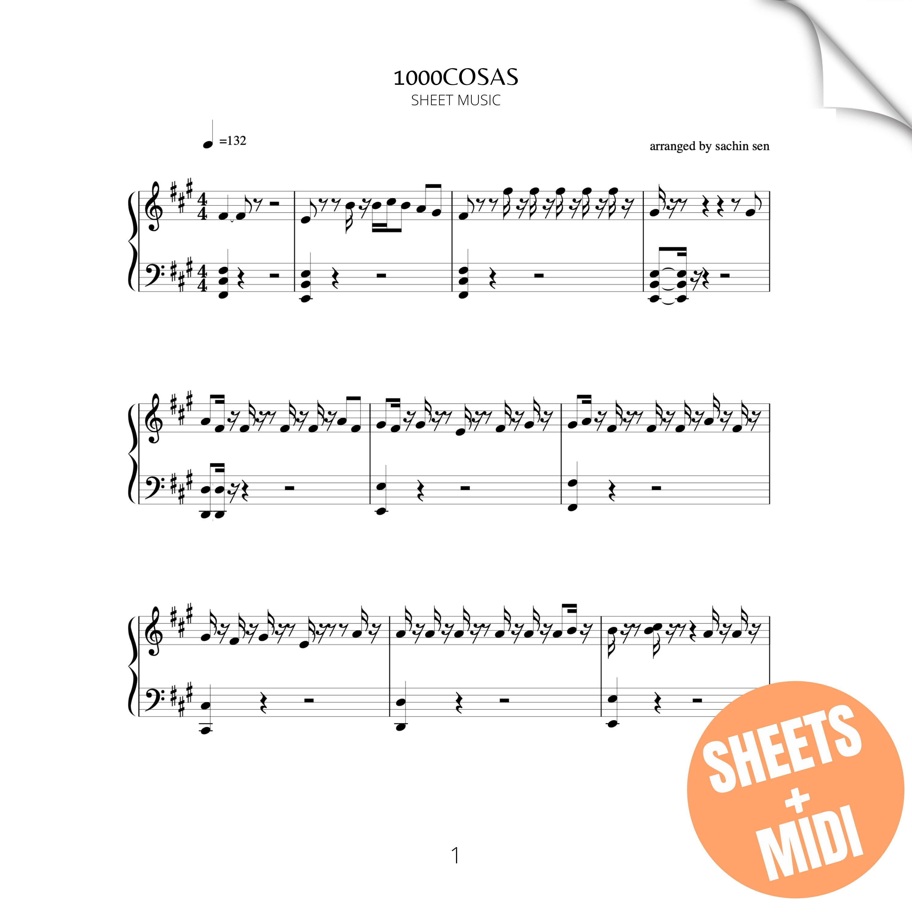 1000COSAS (SHEET MUSIC & MIDI)
