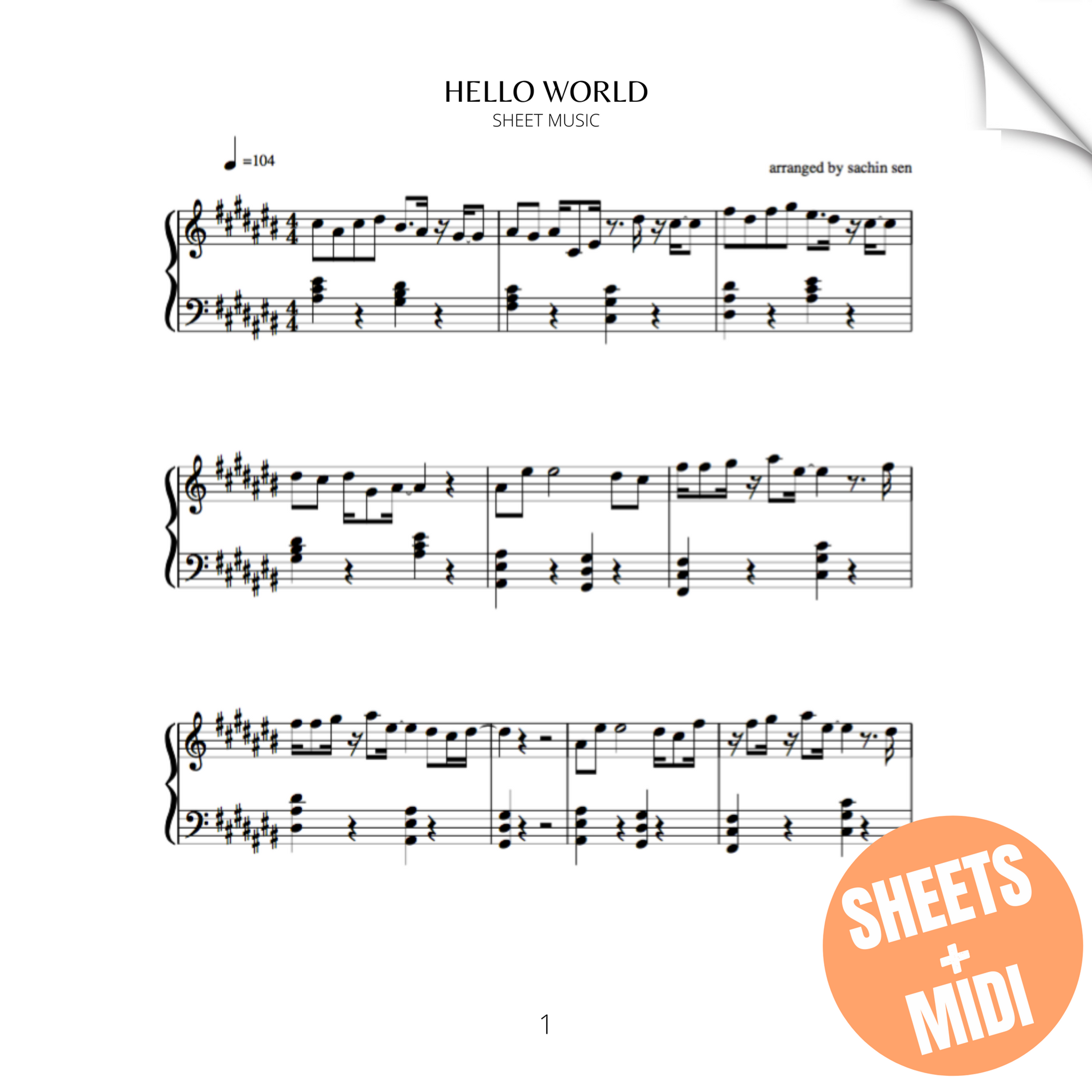 Hello World (SHEET MUSIC & MIDI)