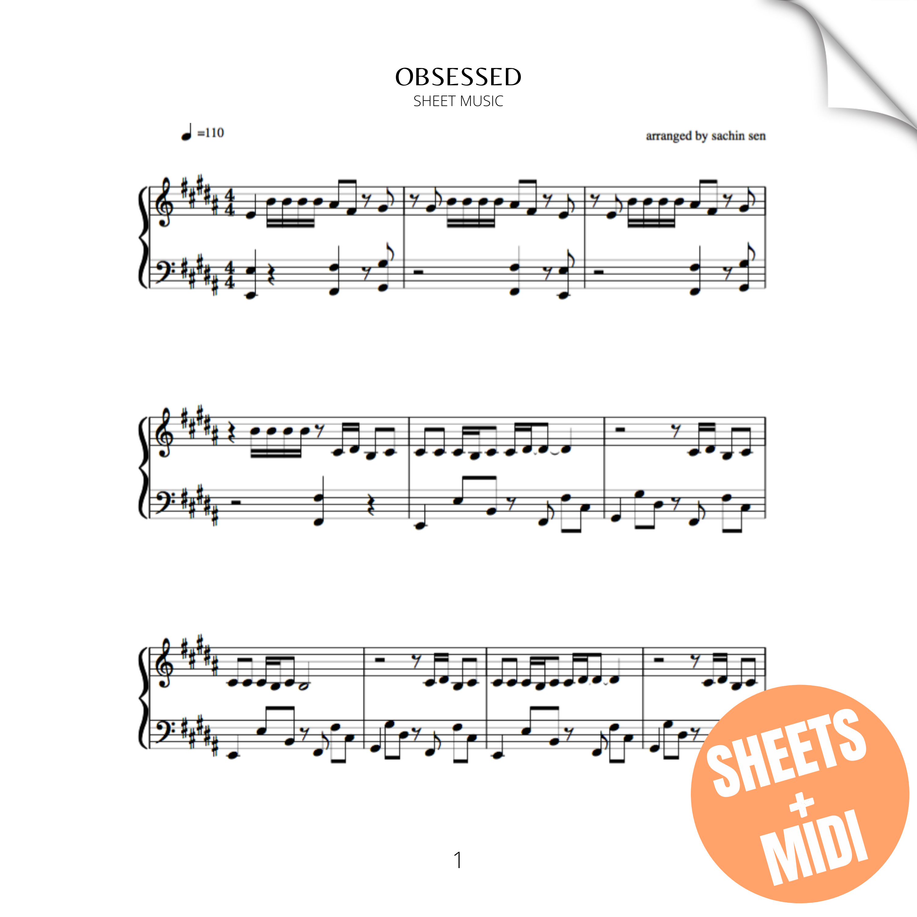 Obsessed (SHEET MUSIC & MIDI)