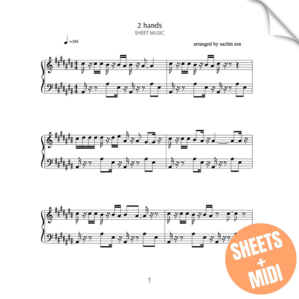 2 hands (SHEET MUSIC & MIDI)
