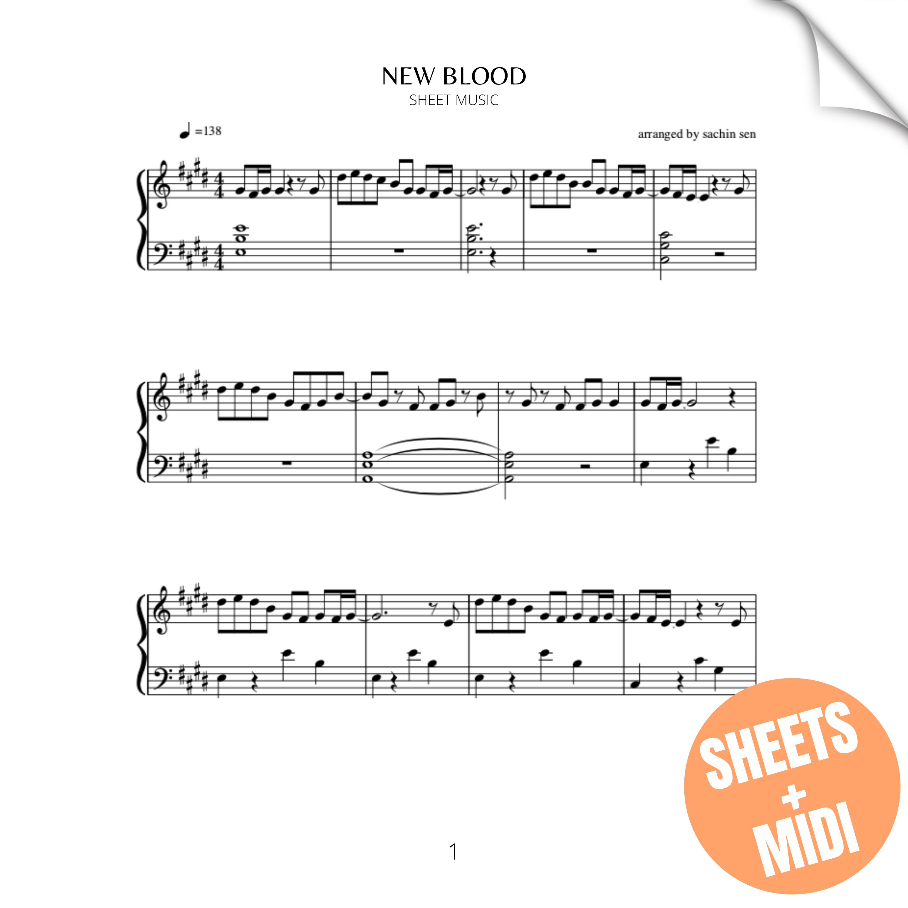 New Blood (SHEET MUSIC & MIDI)