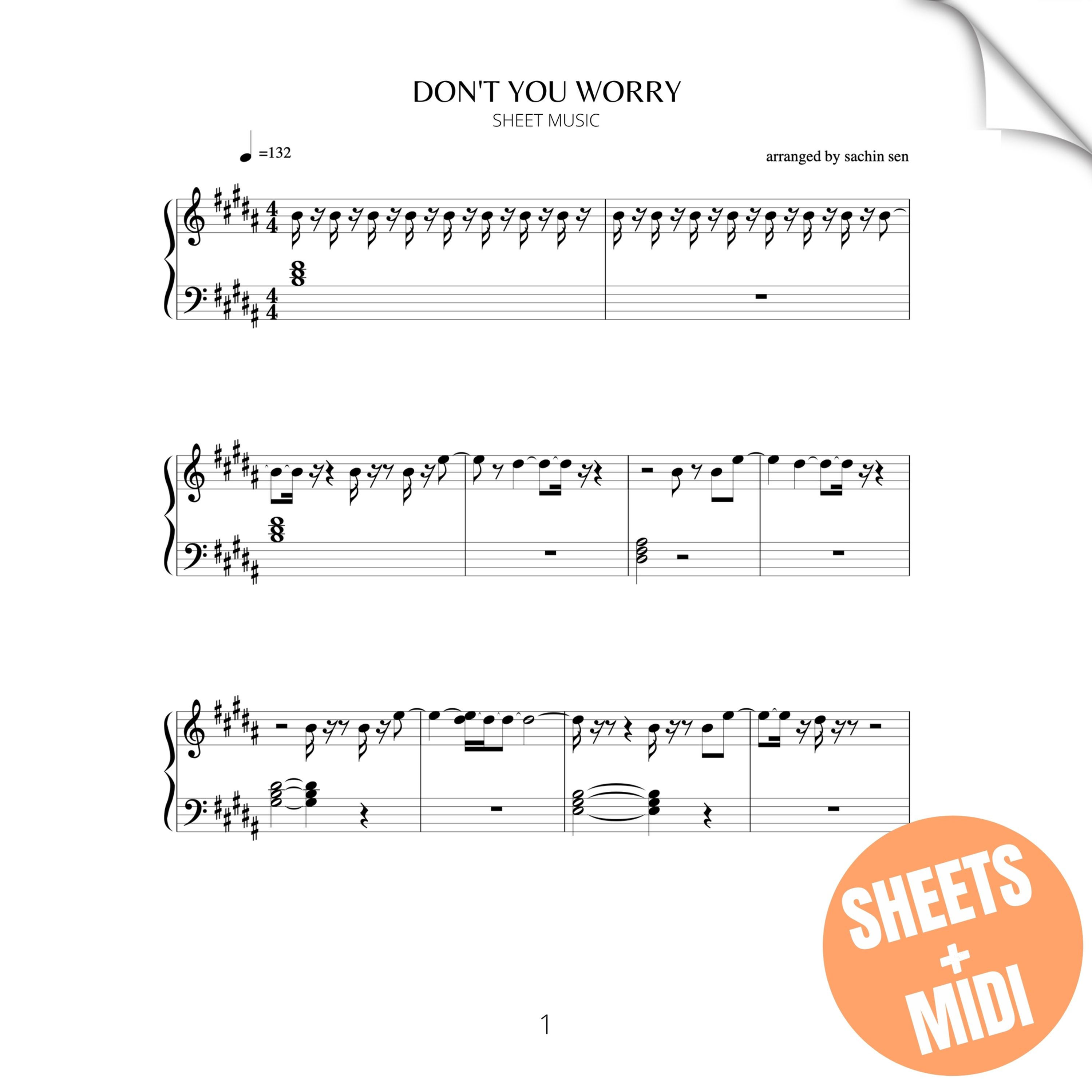 DON'T YOU WORRY (SHEET MUSIC & MIDI)