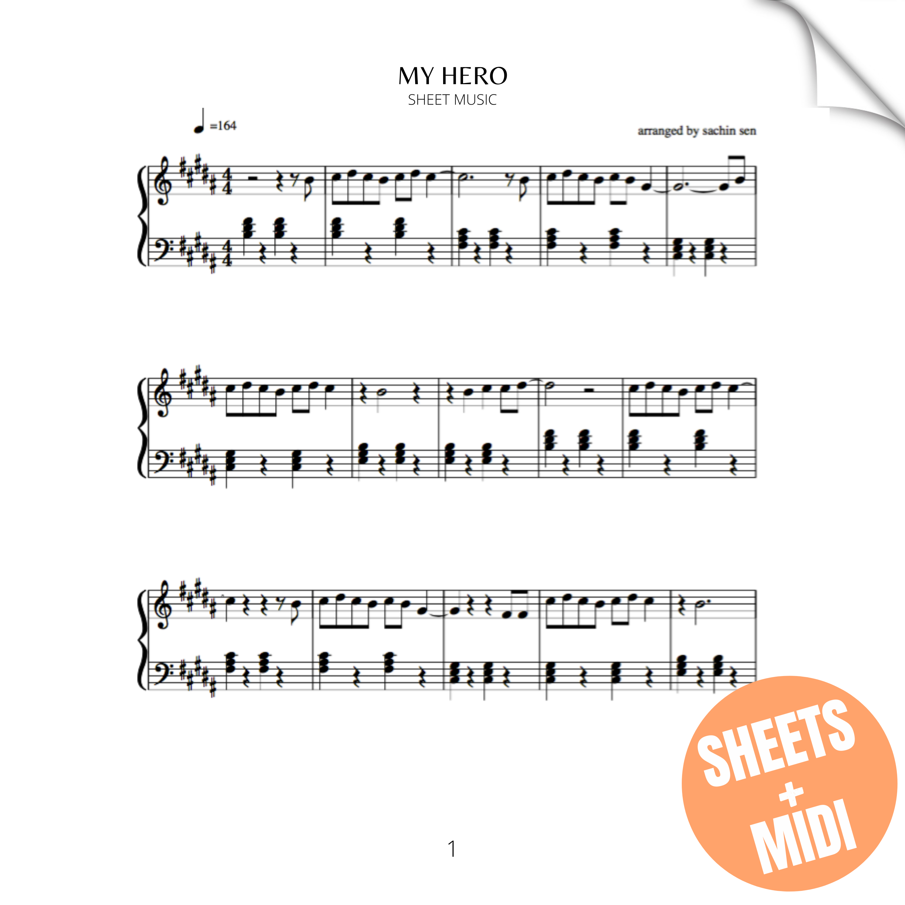 My Hero (SHEET MUSIC & MIDI)