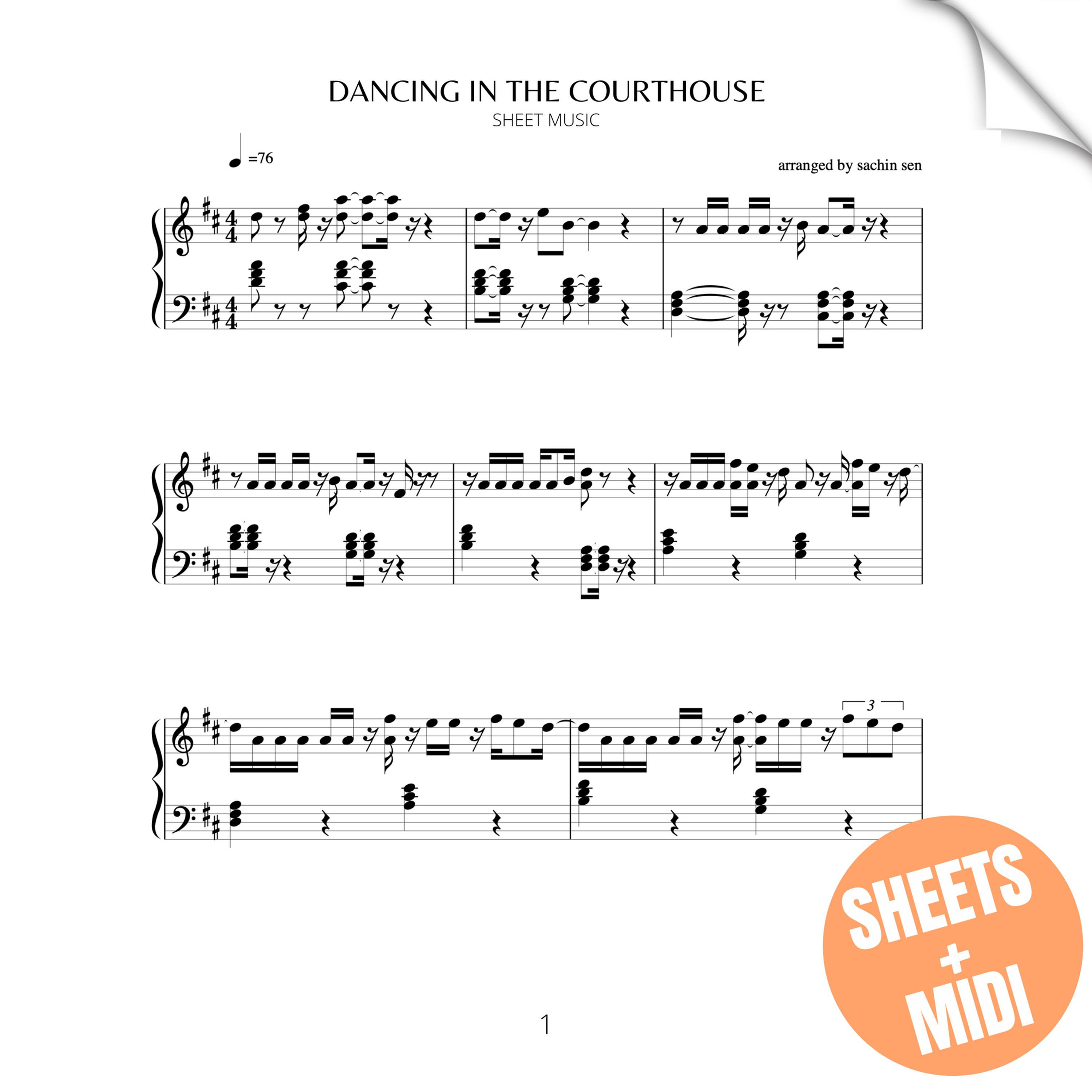 Dancing In The Courthouse (SHEET MUSIC & MIDI)