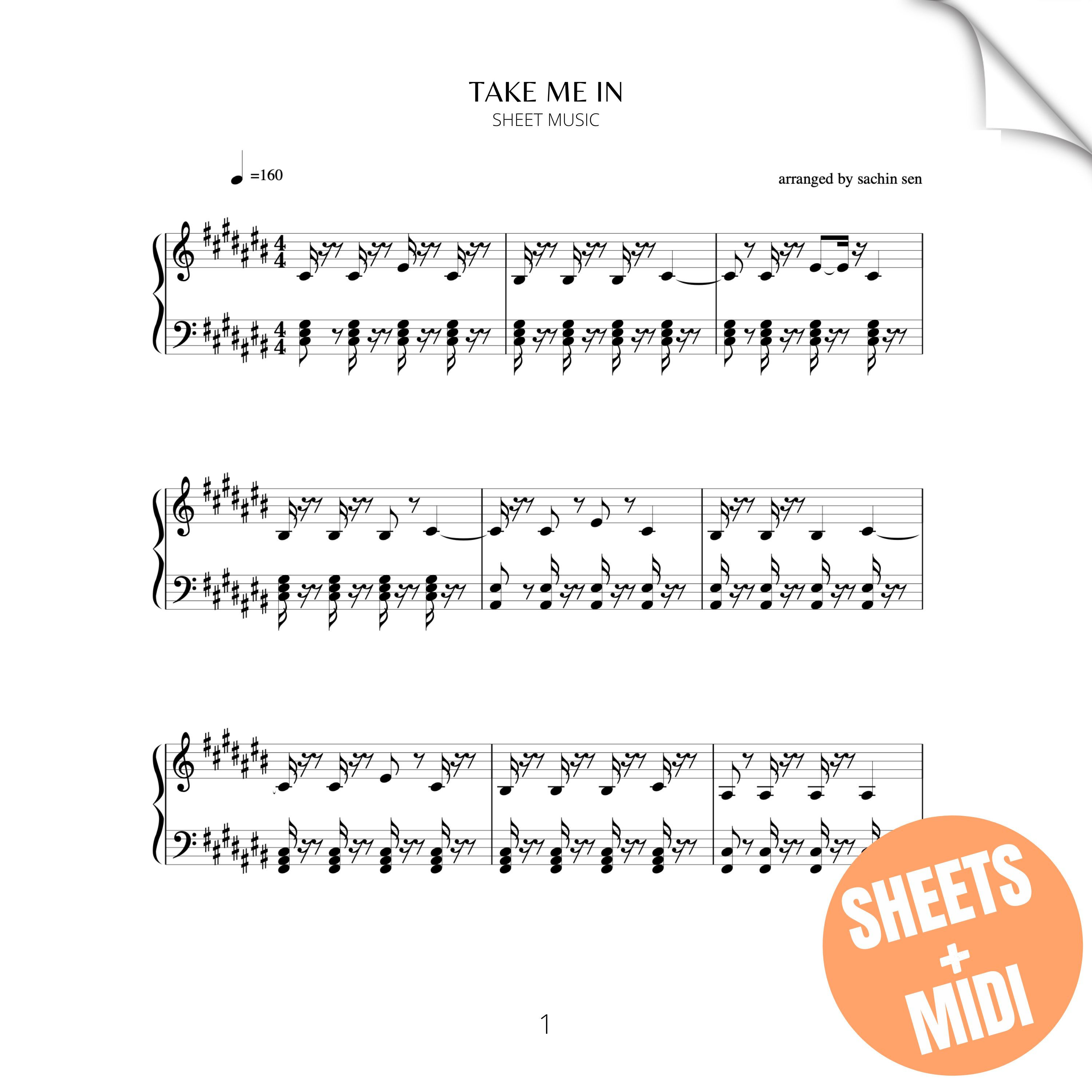 TAKE ME IN (SHEET MUSIC & MIDI)