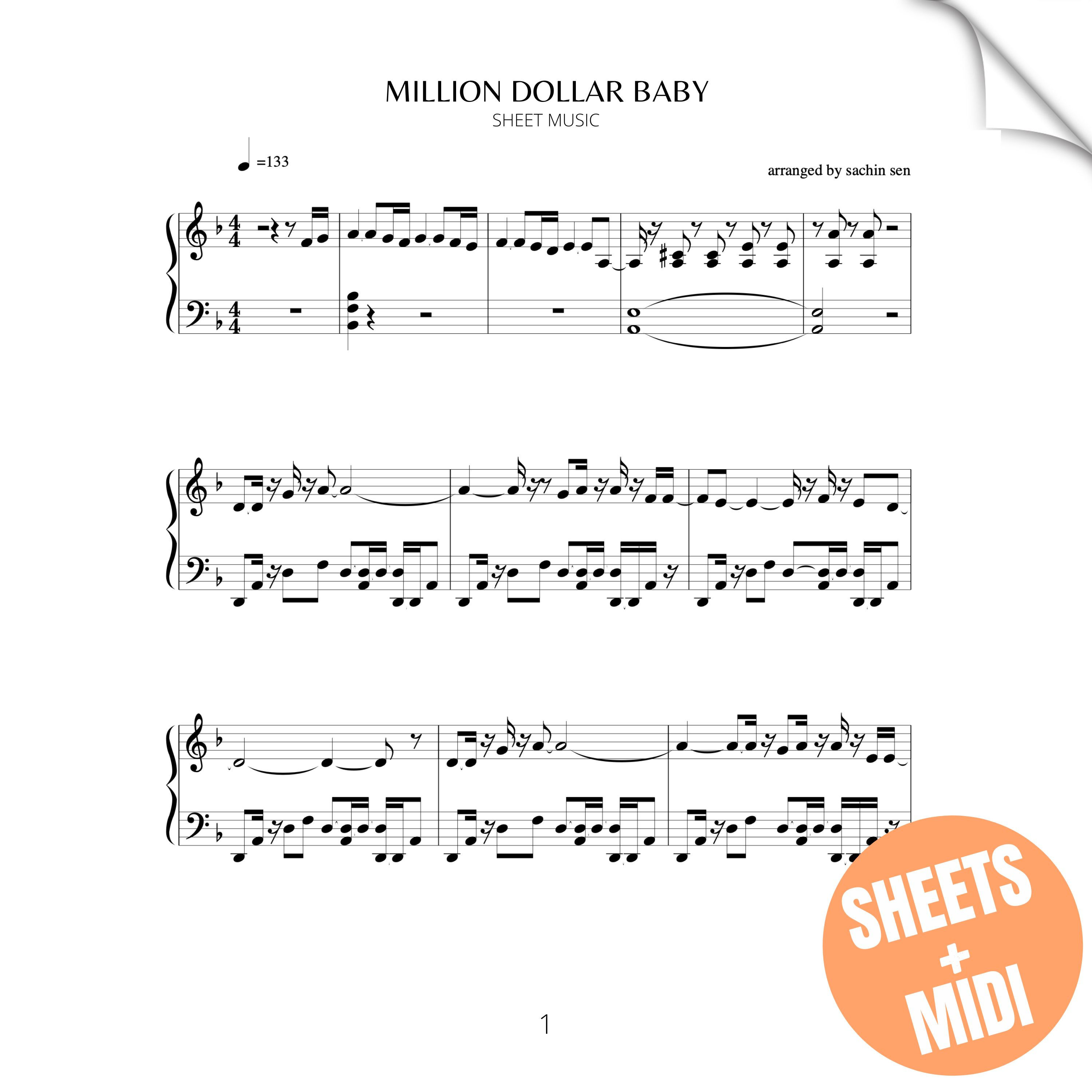 Million Dollar Baby (SHEET MUSIC & MIDI)