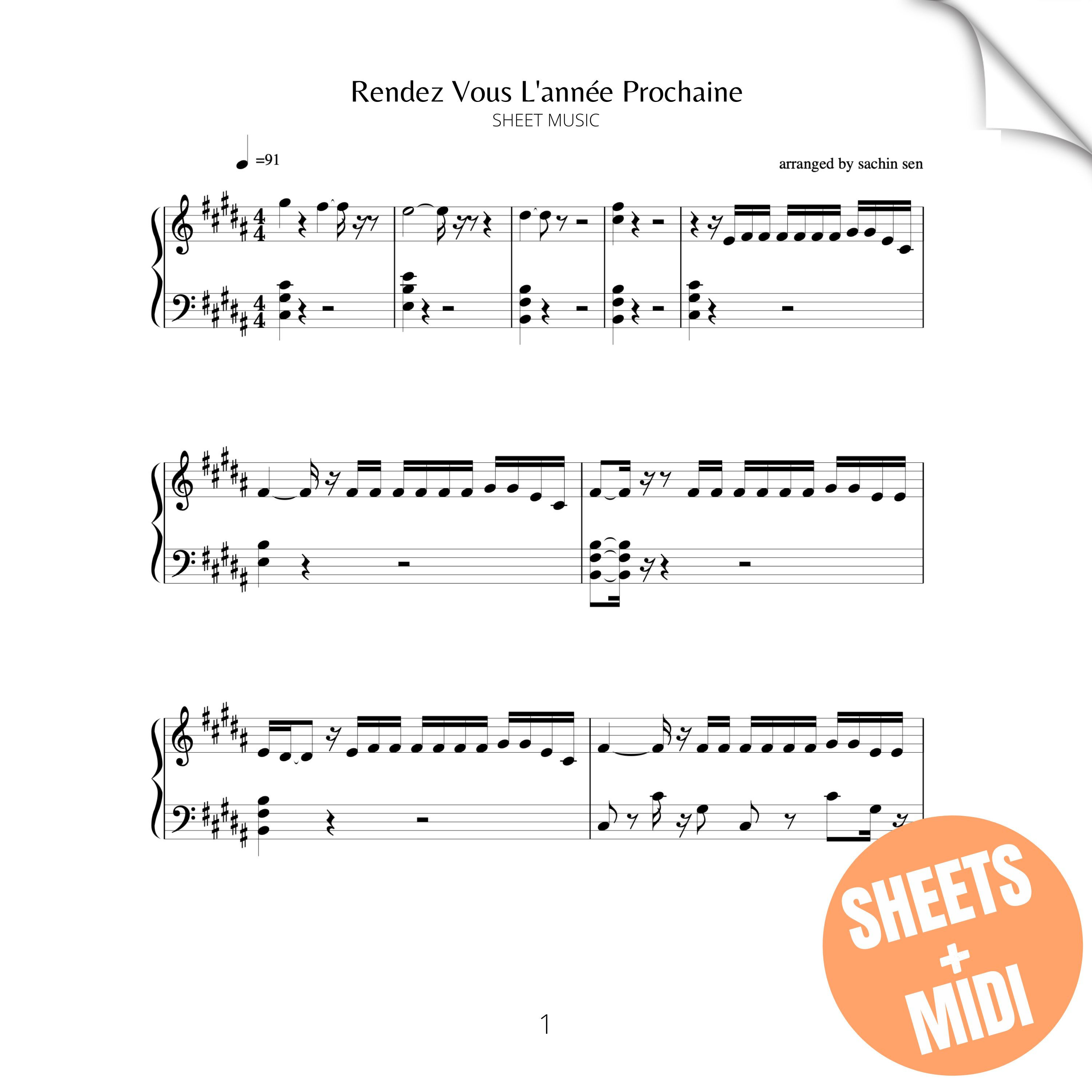 Rendez-vous l'année prochaine (SHEET MUSIC & MIDI)