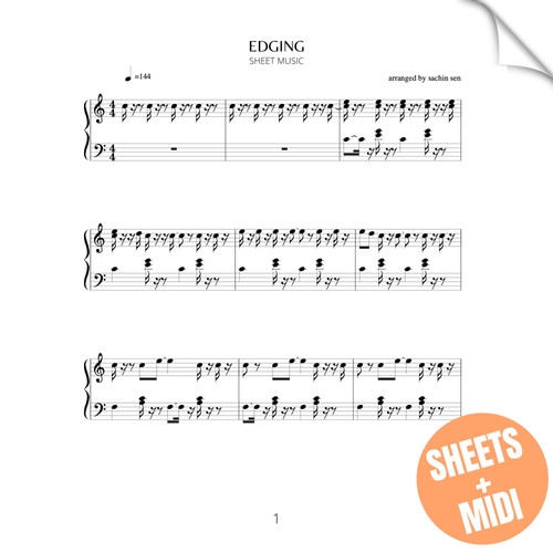 EDGING (SHEET MUSIC & MIDI) Sachin Sen