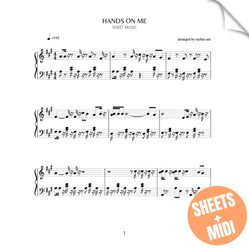 Hands On Me (SHEET MUSIC & MIDI) Sachin Sen