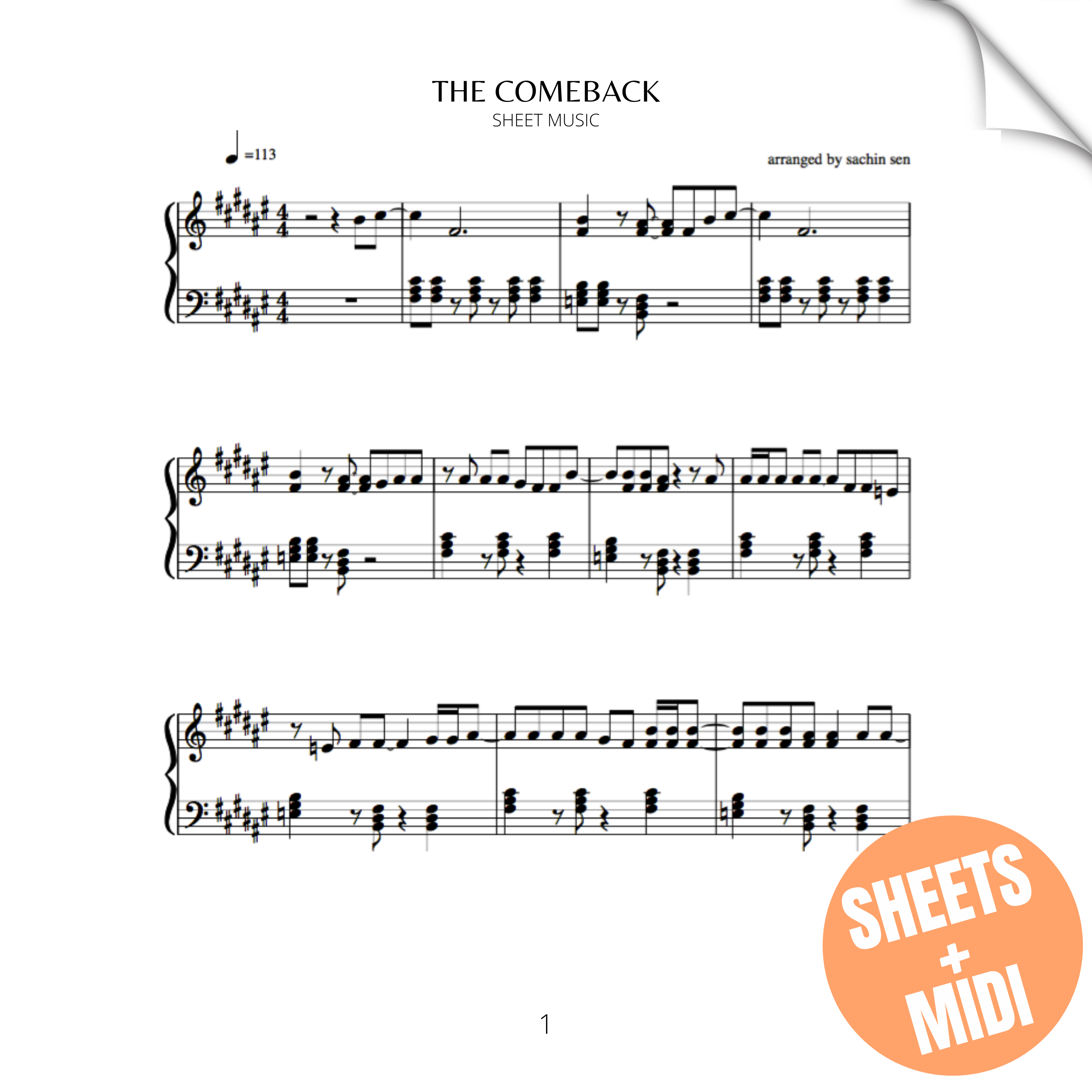 The Comeback (SHEET MUSIC & MIDI)