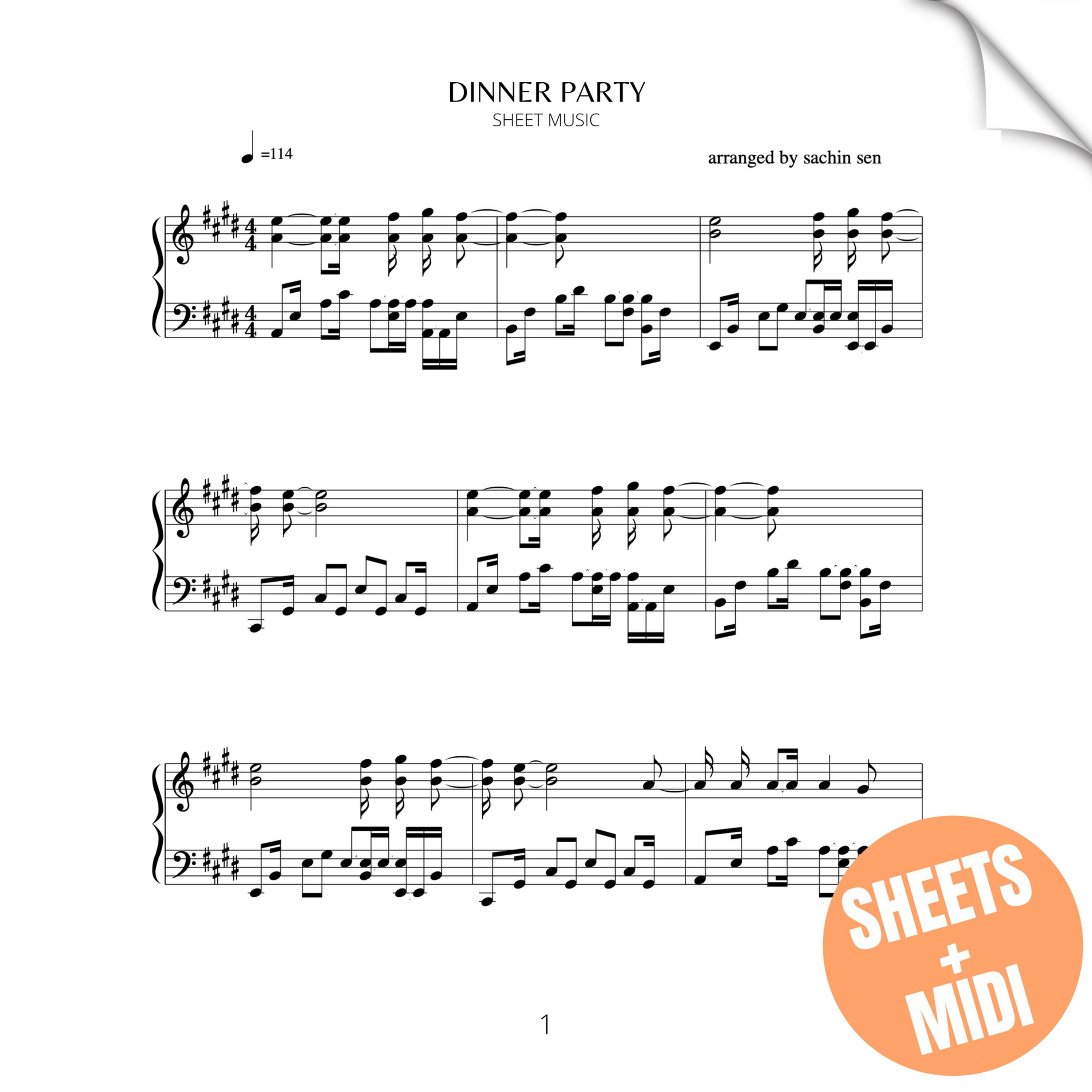 Dinner Party (SHEET MUSIC & MIDI)