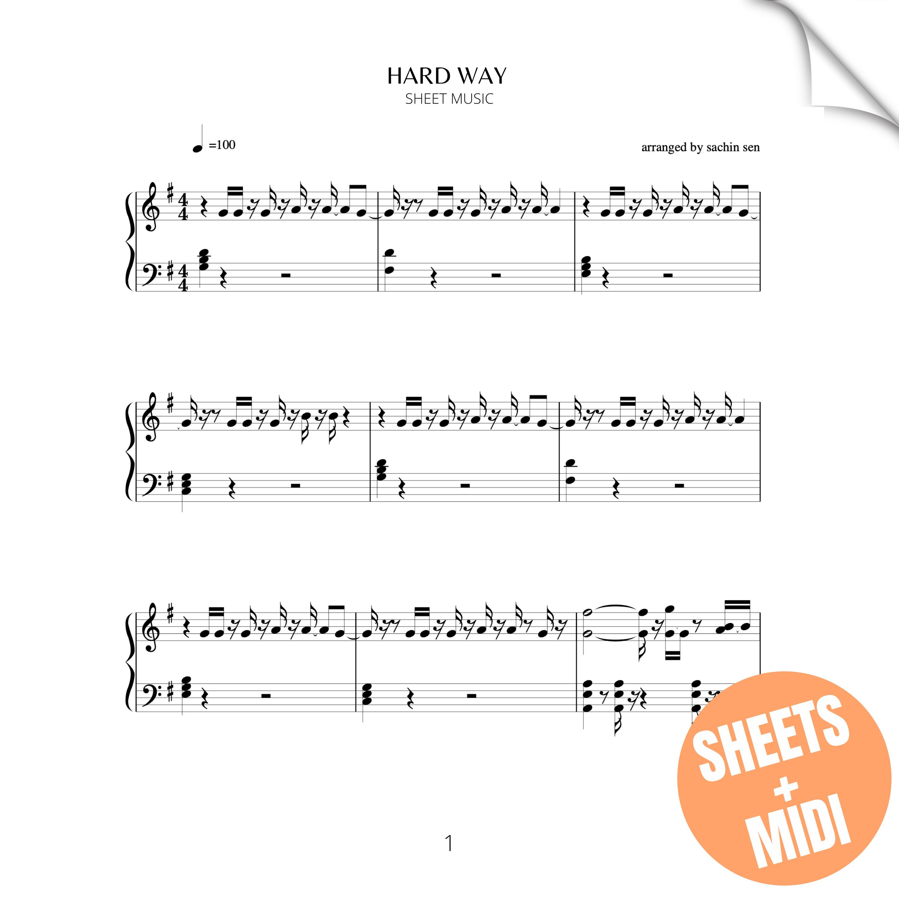 Hard Way (SHEET MUSIC & MIDI)