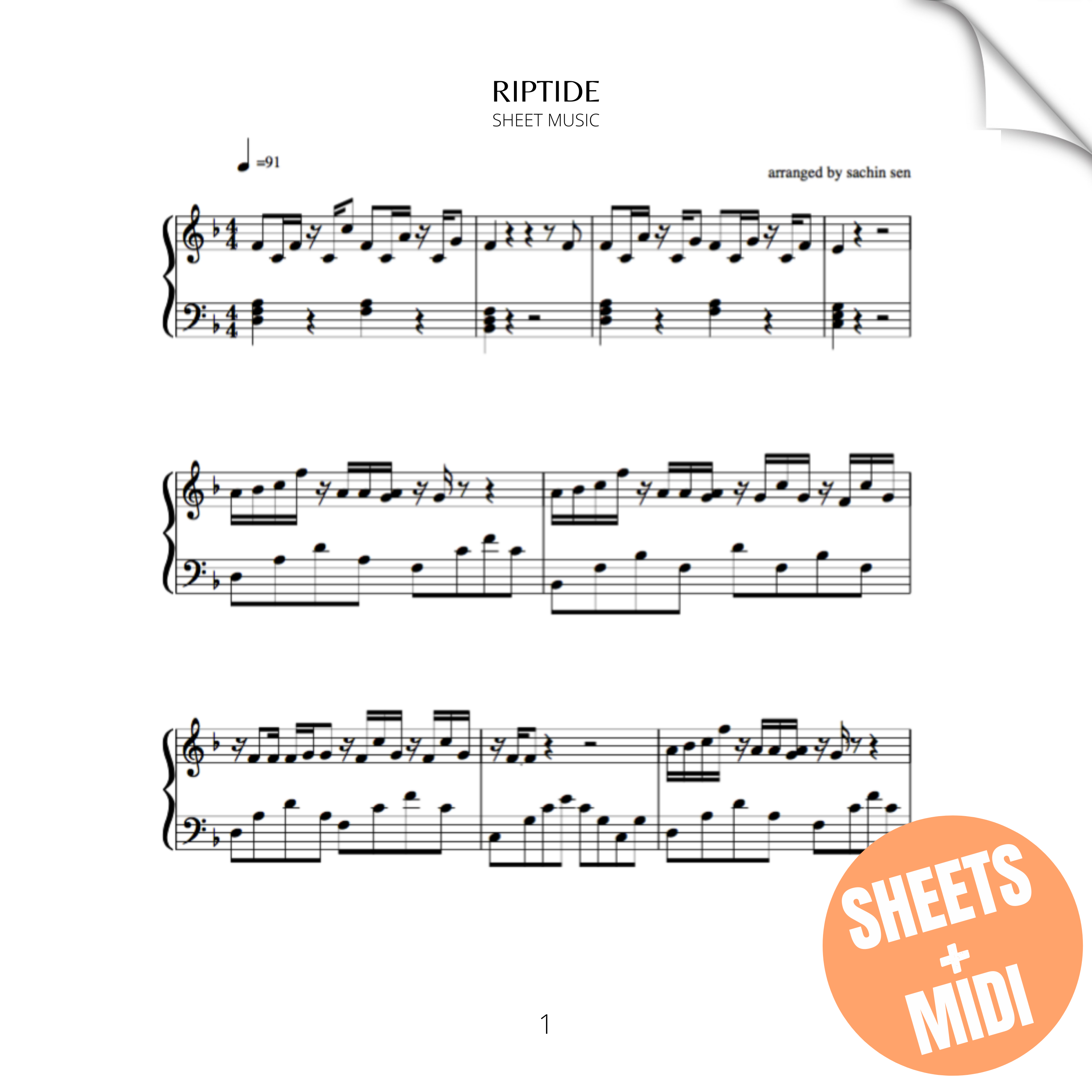 Riptide (SHEET MUSIC & MIDI)