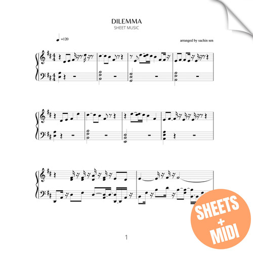Dilemma (SHEET MUSIC & MIDI) Sachin Sen