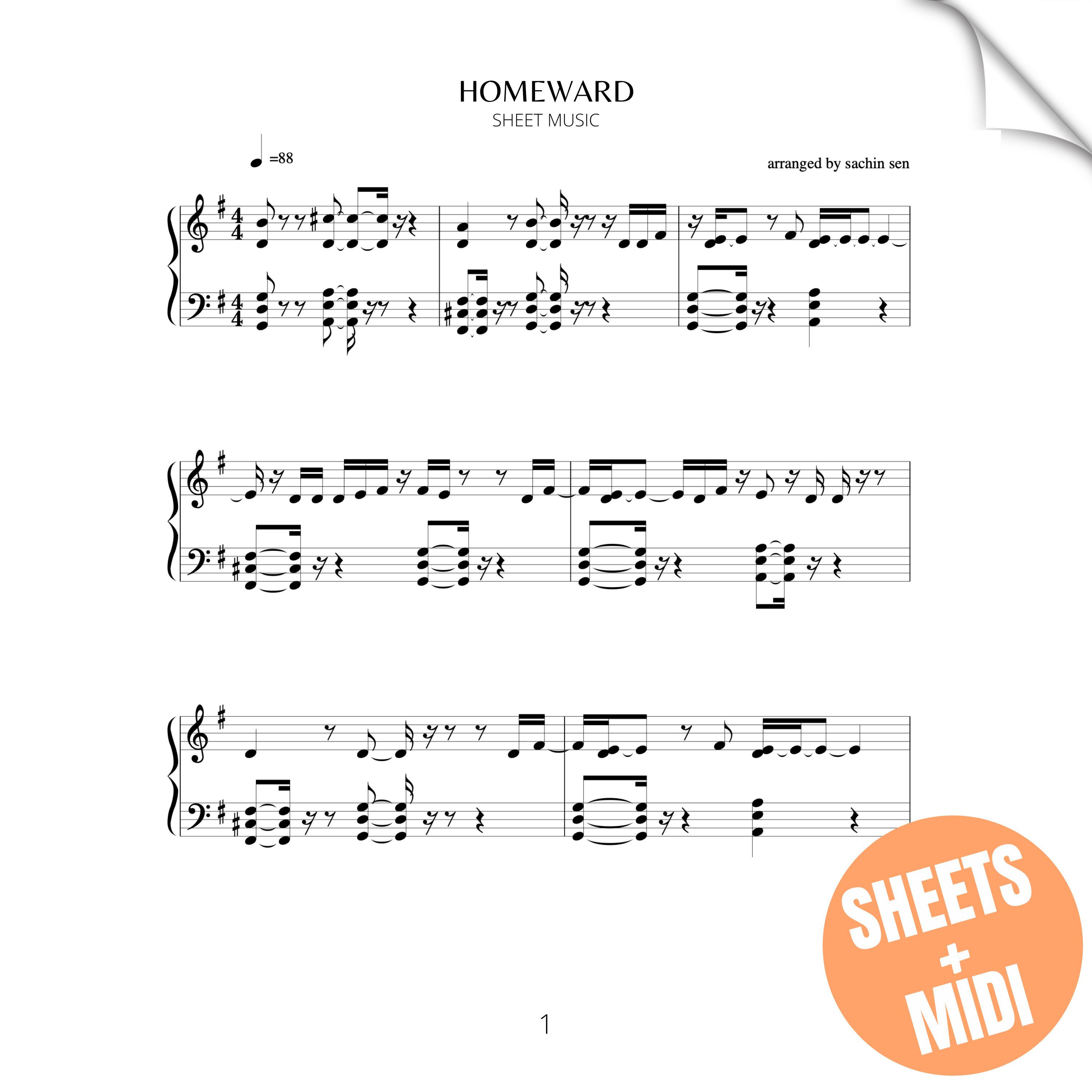 Homeward (SHEET MUSIC & MIDI)