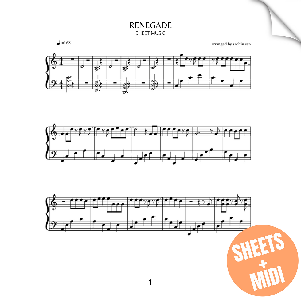 Renegade (SHEET MUSIC & MIDI)