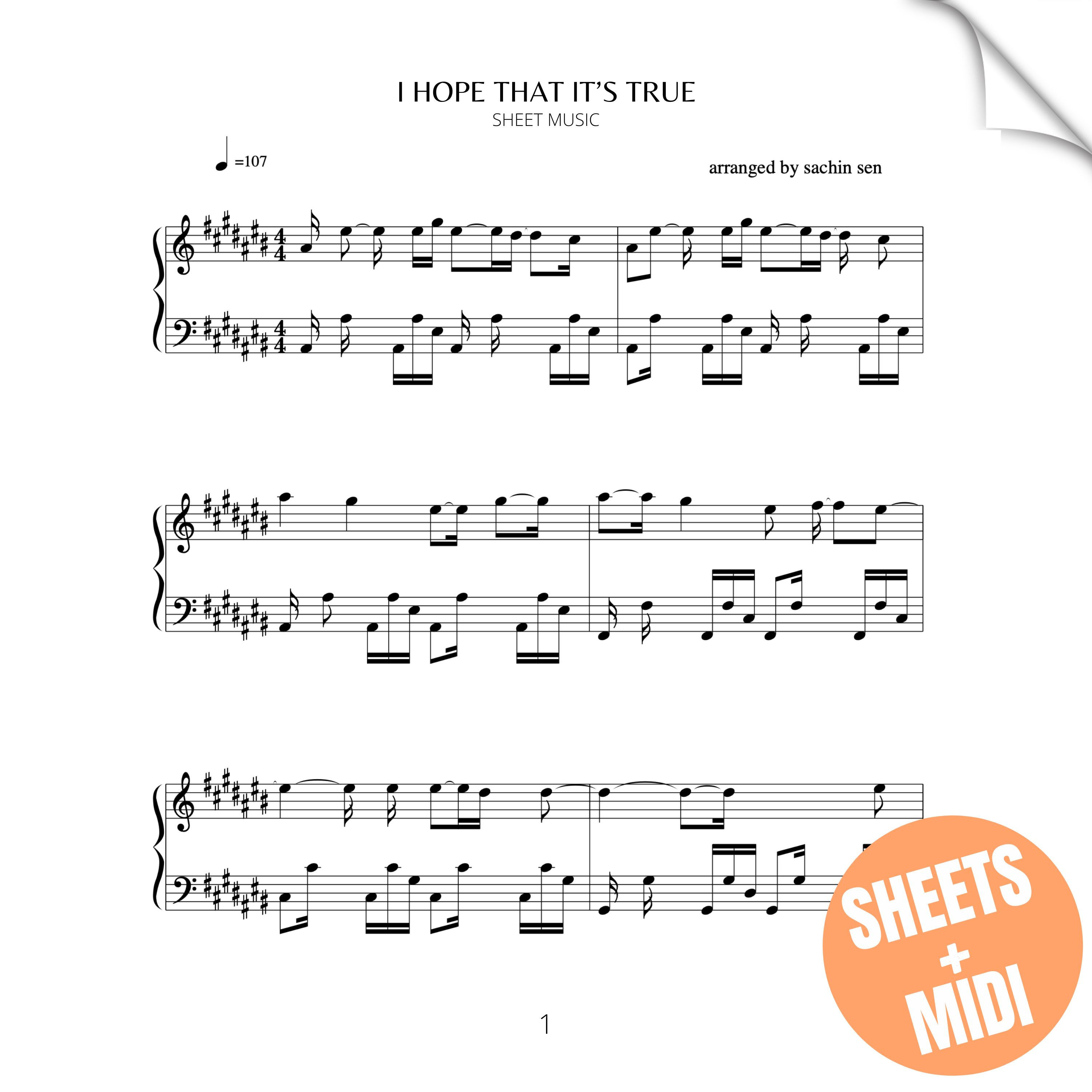 I Hate That It's True (SHEET MUSIC & MIDI)