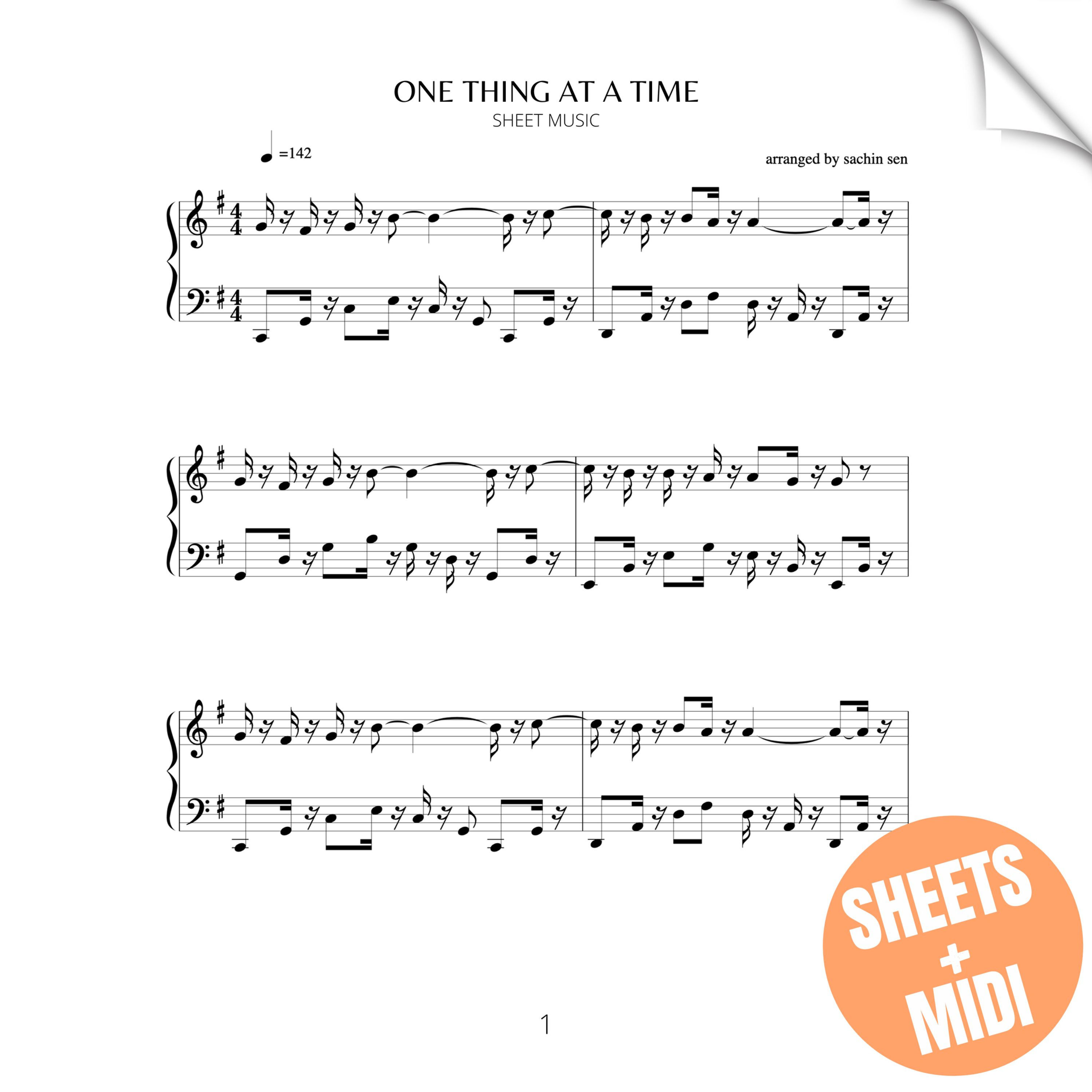 One Thing At A Time (SHEET MUSIC & MIDI)
